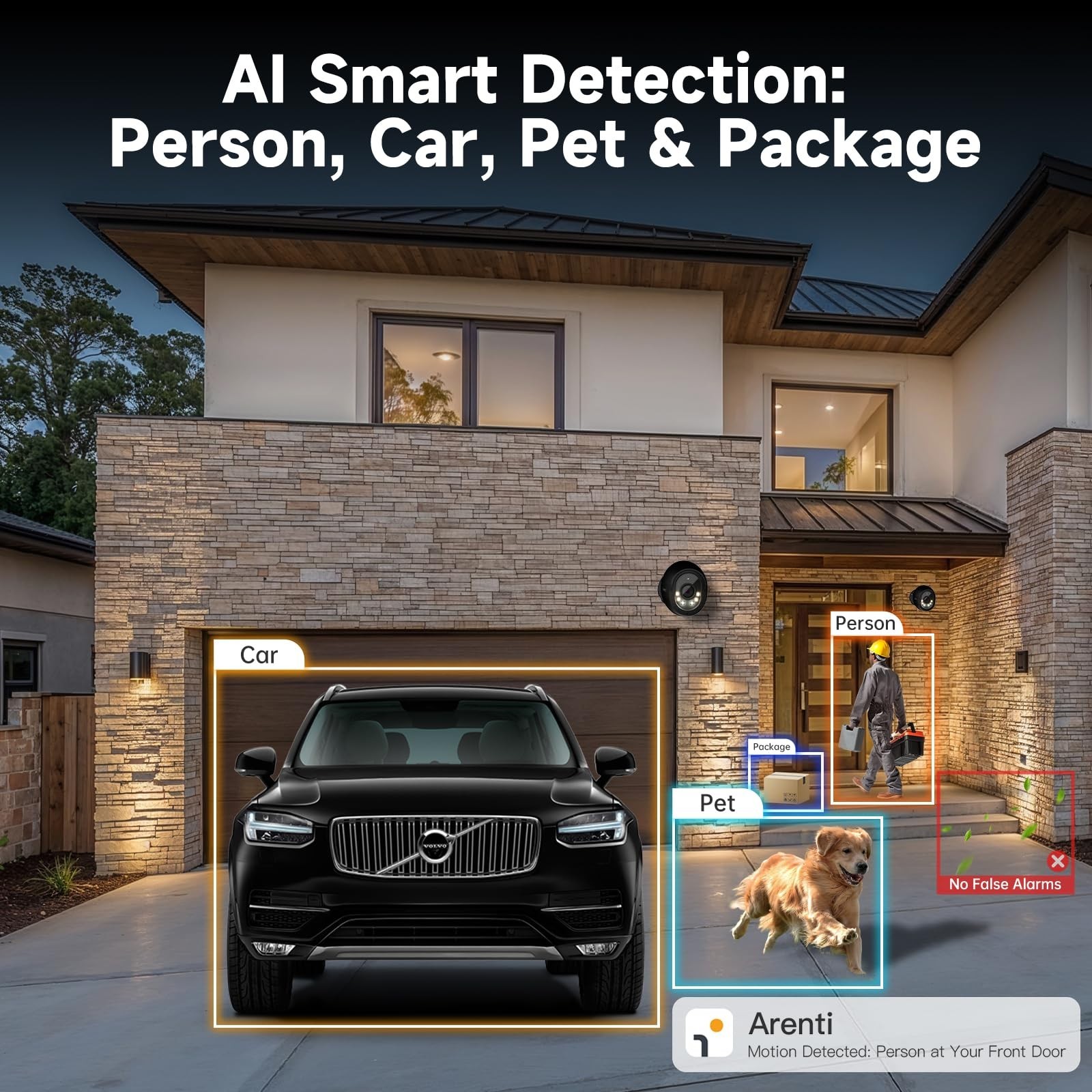 ARENTI PoE Security Camera System, 5MP Cameras Outdoor with H.265 8CH NVR, Audio