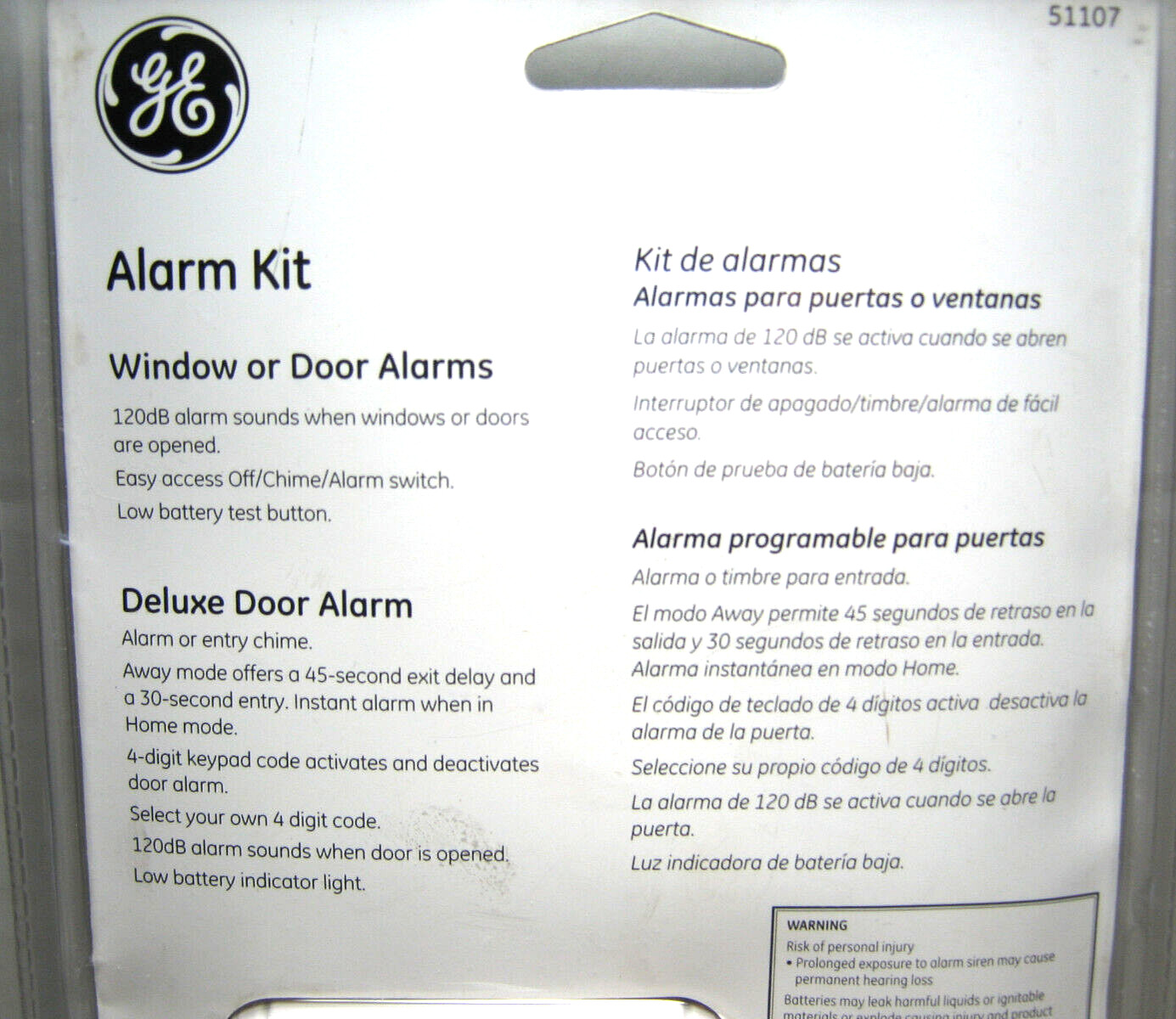 GE PERSONAL SECURITY ALARM KIT 51107 – SOUNDS WHEN WINDOWS OR DOORS ARE OPENED