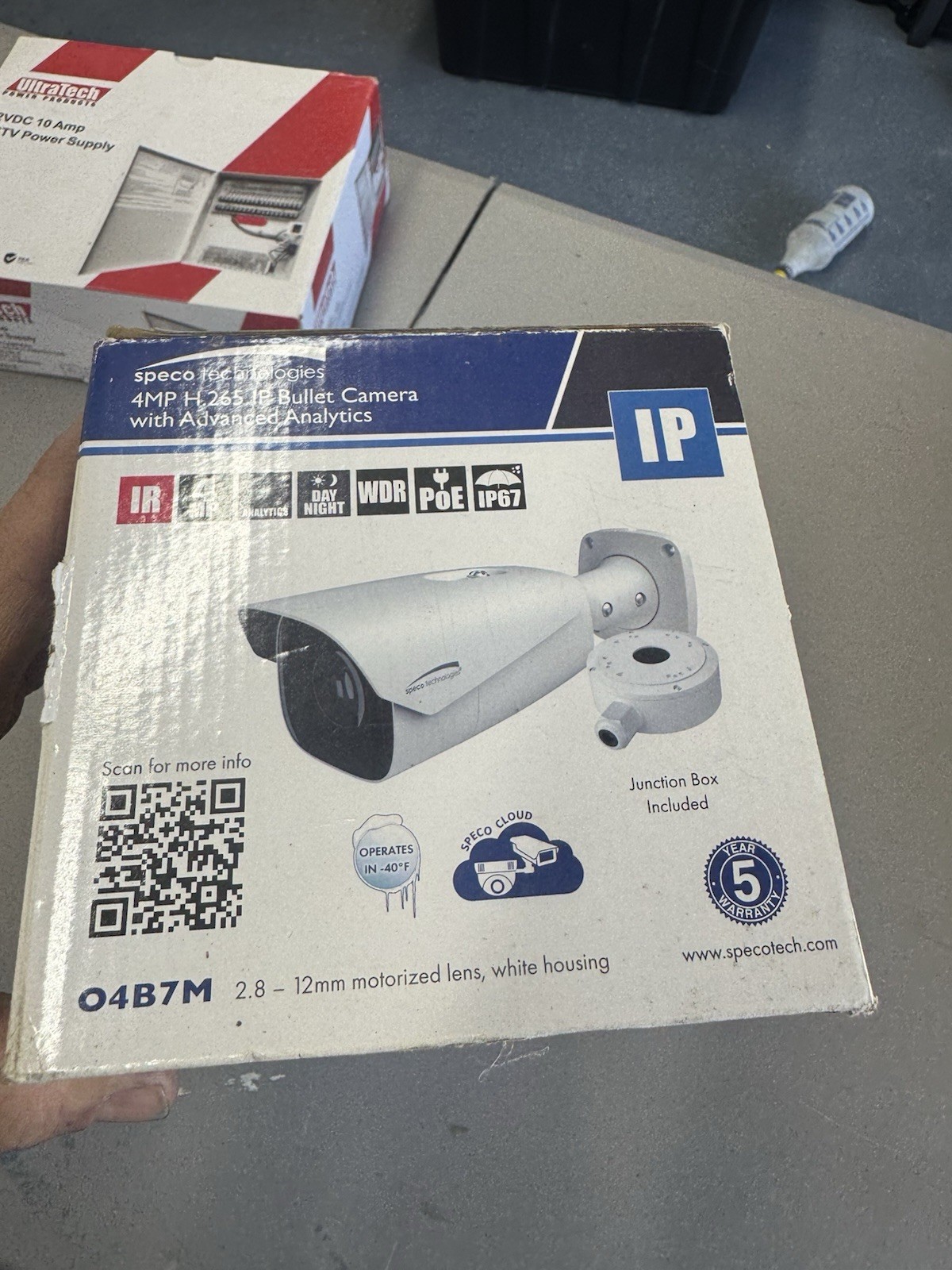 Speco Technologies O4B7M 4MP H.265 IP Bullet Camera, PoE WDR, Junction Box
