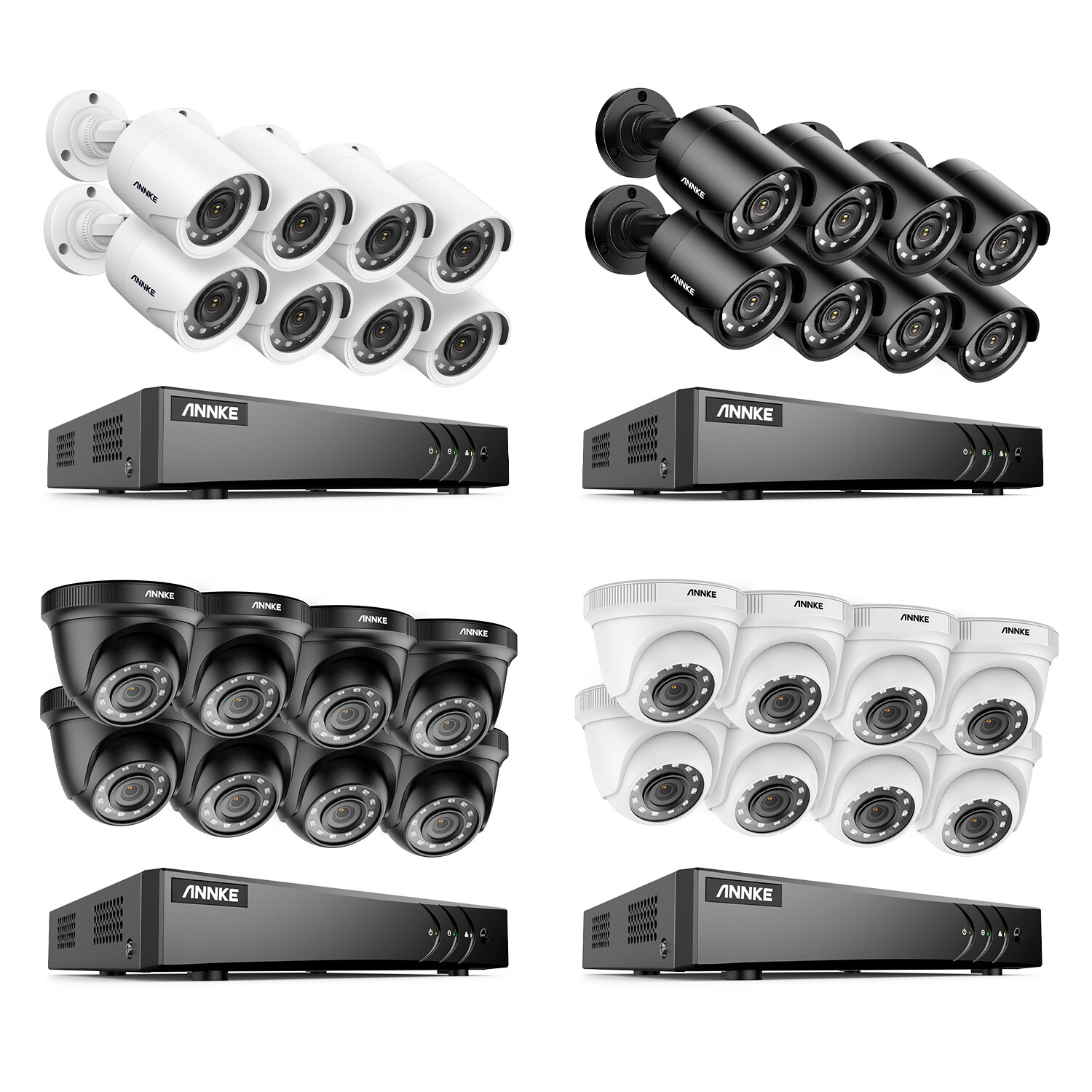 ANNKE 8CH 5MP Lite DVR 1080P CCTV Security Camera System Outdoor Human Detection