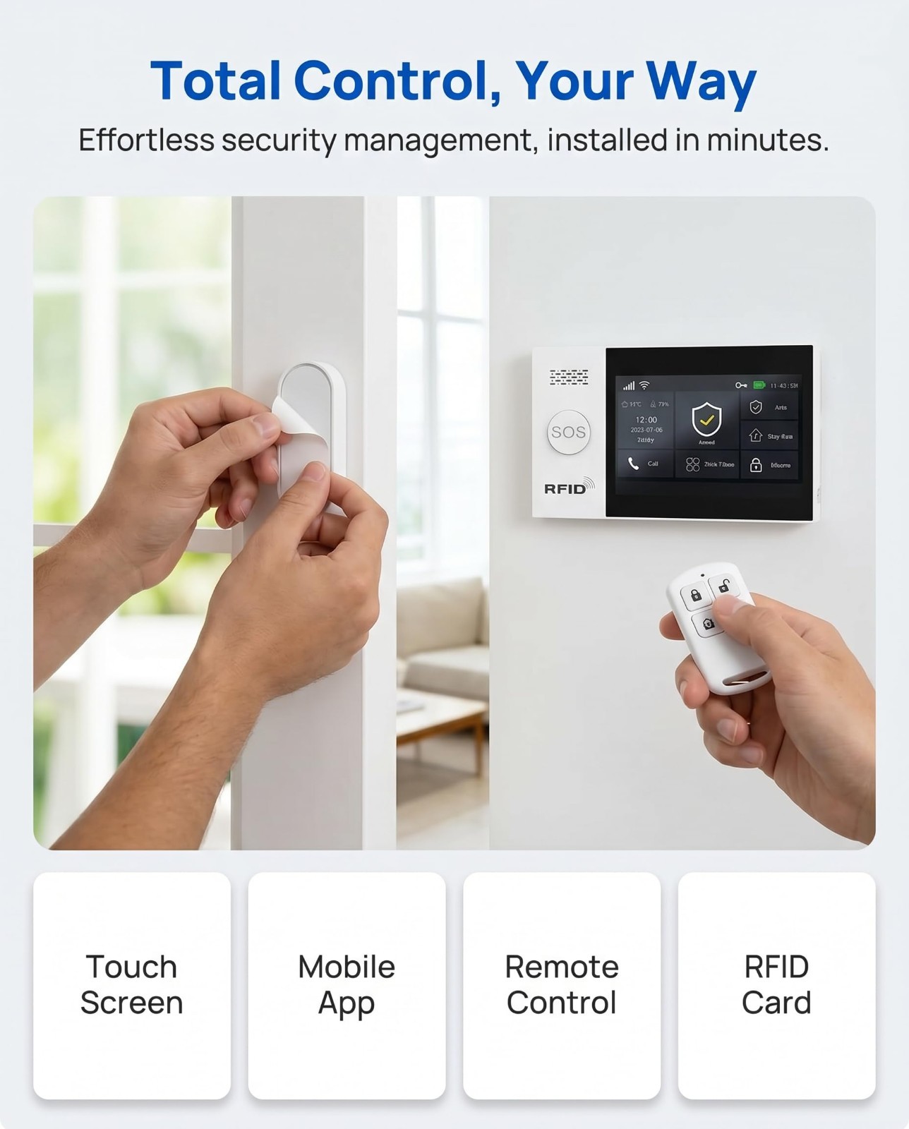 Wireless Home Security Alarm System | 4.3″ Touch Screen | GSM/4G+WiFi | DIY Sens