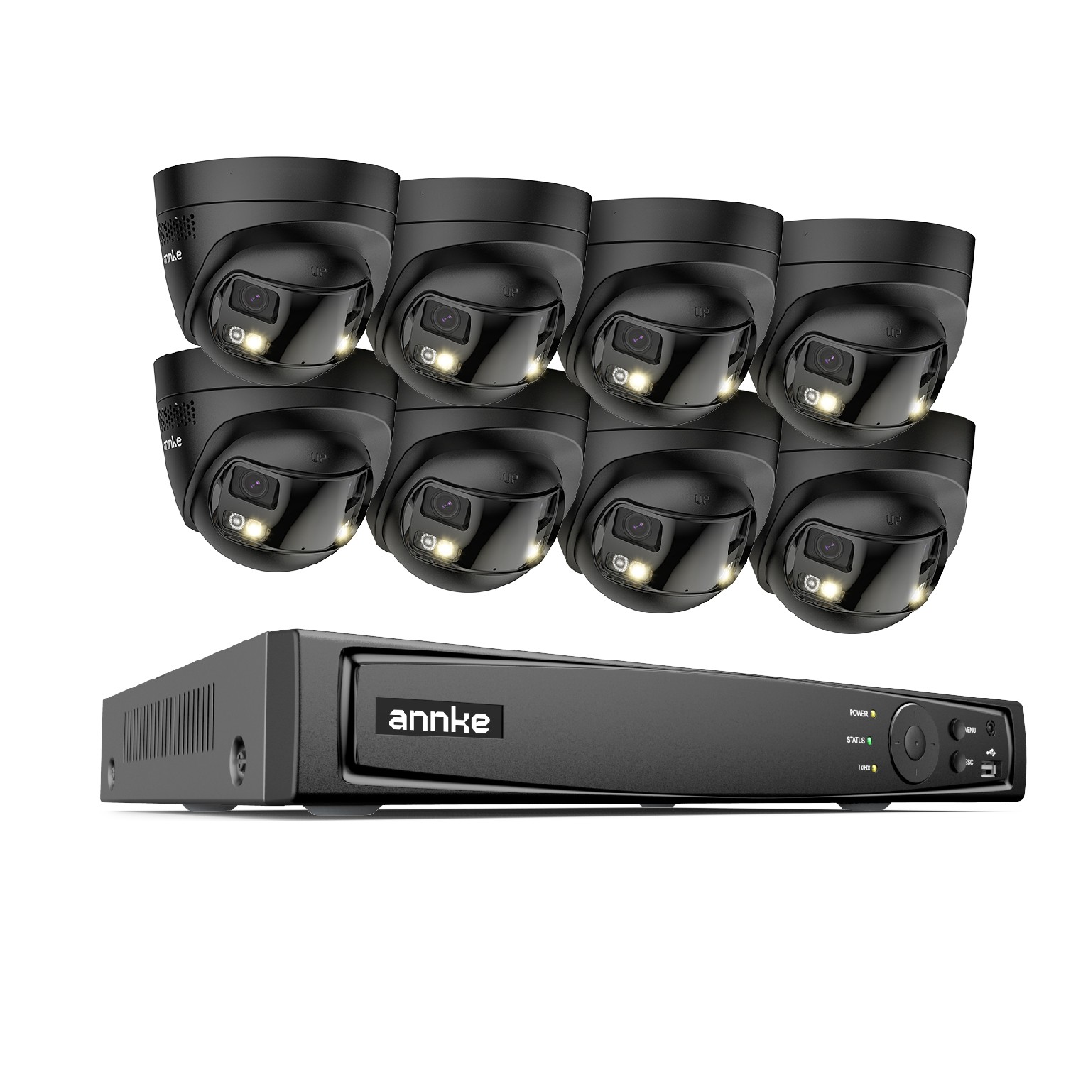 ANNKE 8CH NVR 4K POE Dual Lens Security Camera System Color Night Two Way Audio