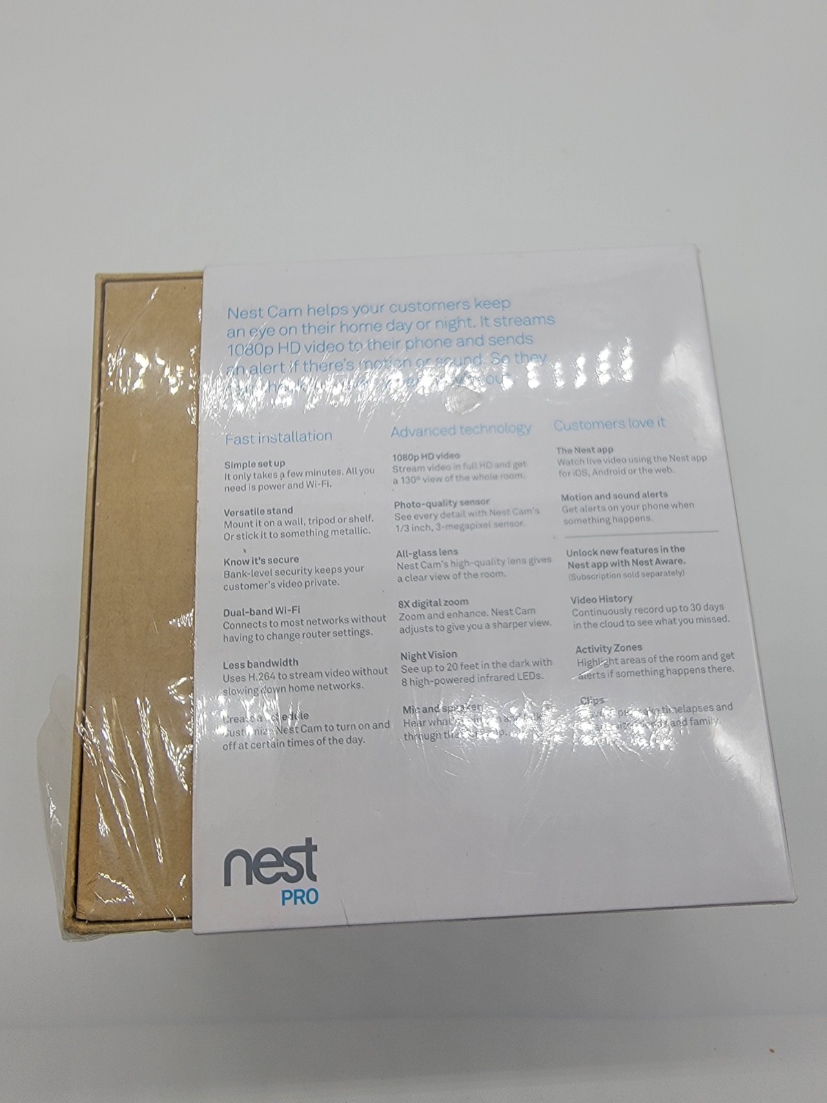 Google Nest Cam NC1103US Pro Version Indoor Security Camera Black Sealed