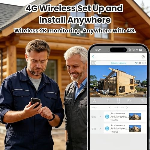 No WiFi Security Camera Wireless Outdoor, 4G LTE Cellular Solar Camera Battery