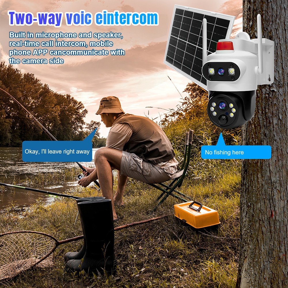 4 Camara De Seguridad Solar Inalambricas Para Exterior Con Vision Nocturna Audio