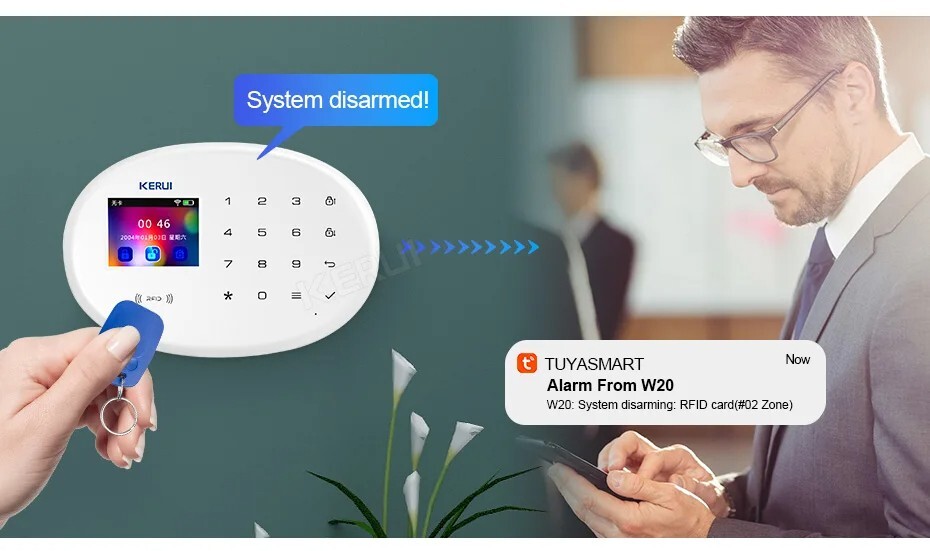 Alarm Security System For Smart Home Burglar WiFi GSM App Motion Sensor Kit