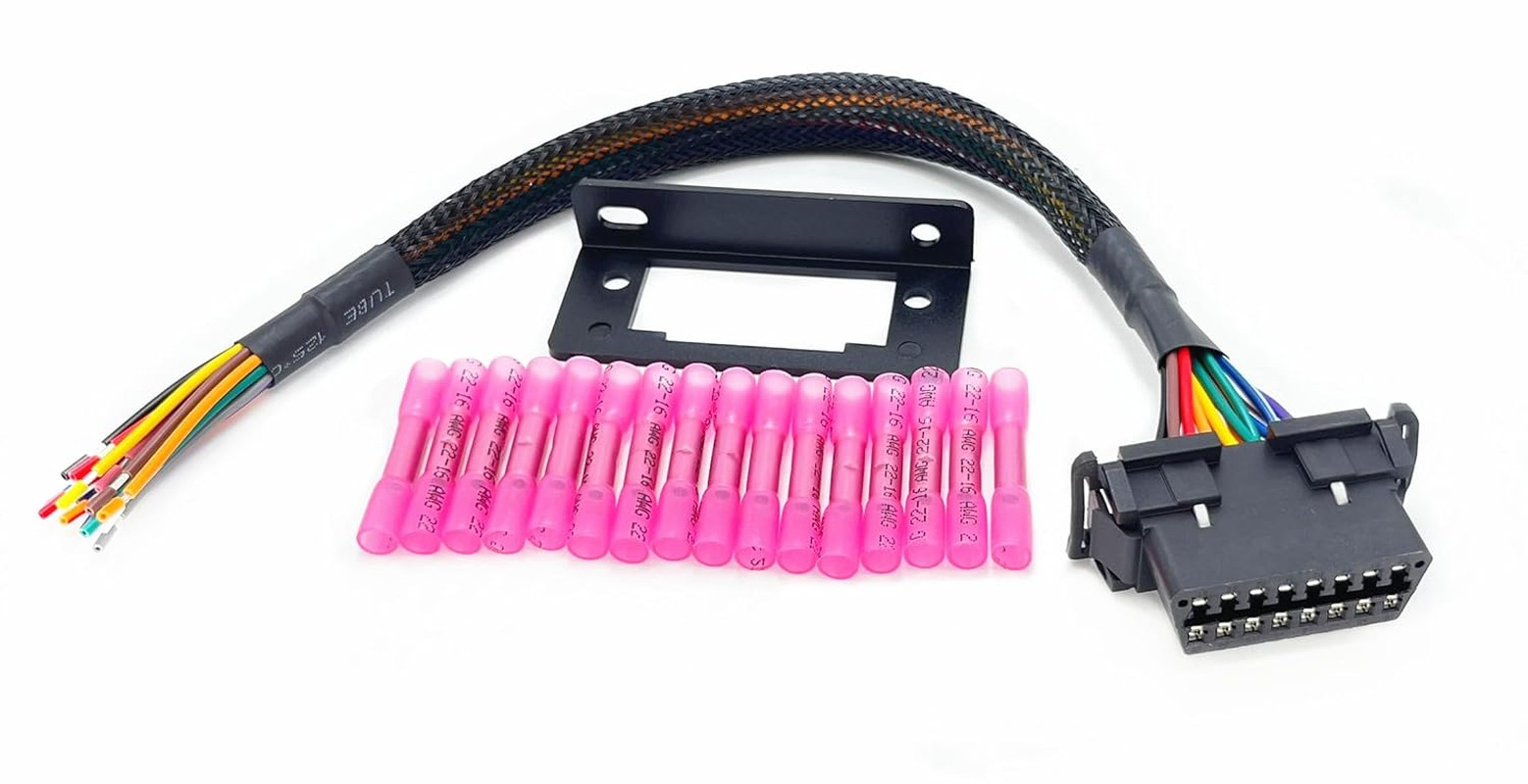 OBD2 J1962 Female to Open Pigtail Cable – 1ft/30cm OBDII Port Bracket