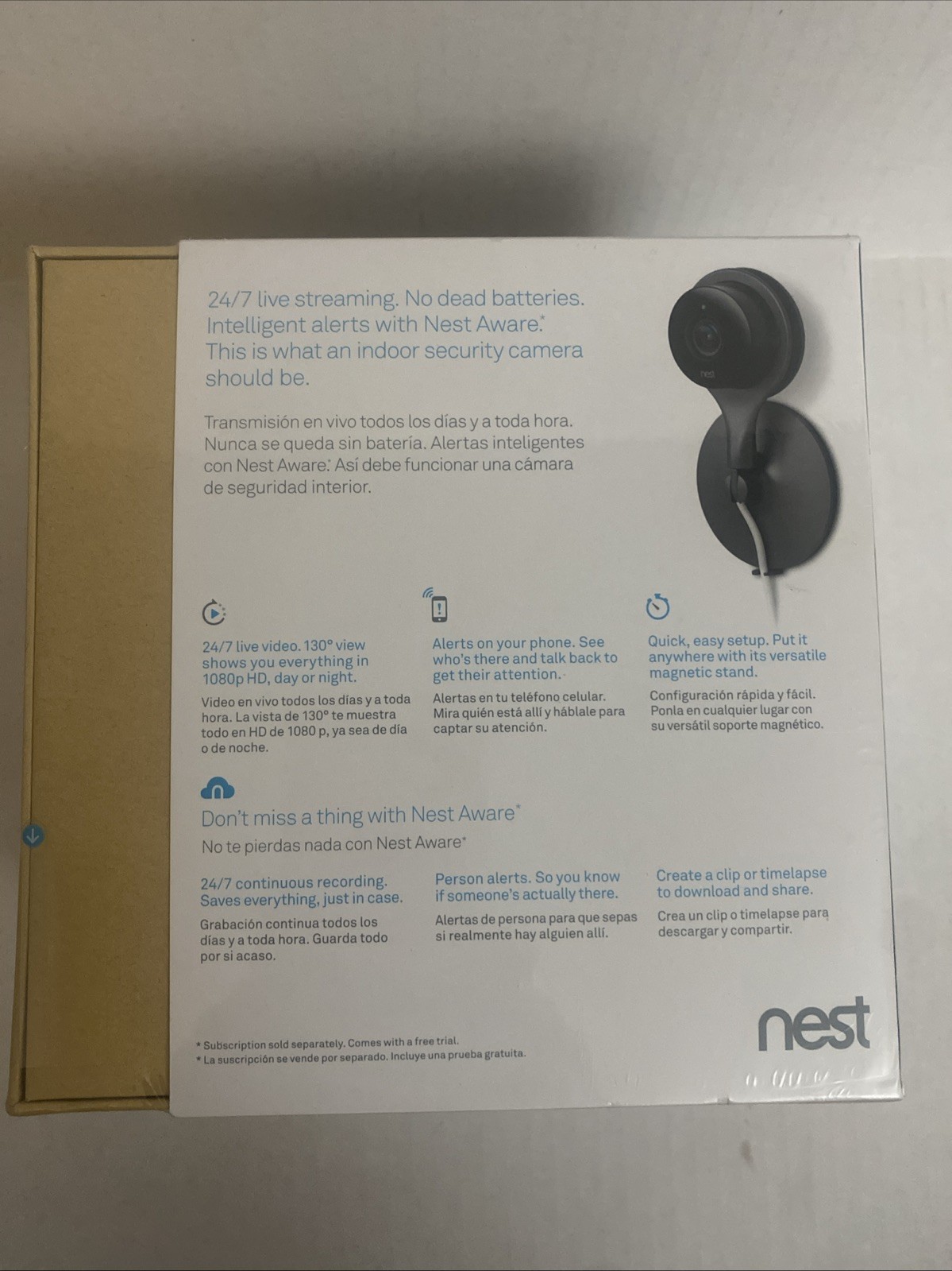 Google Nest Cam NC1102ES A0005 Indoor NEW-SEALED In Box