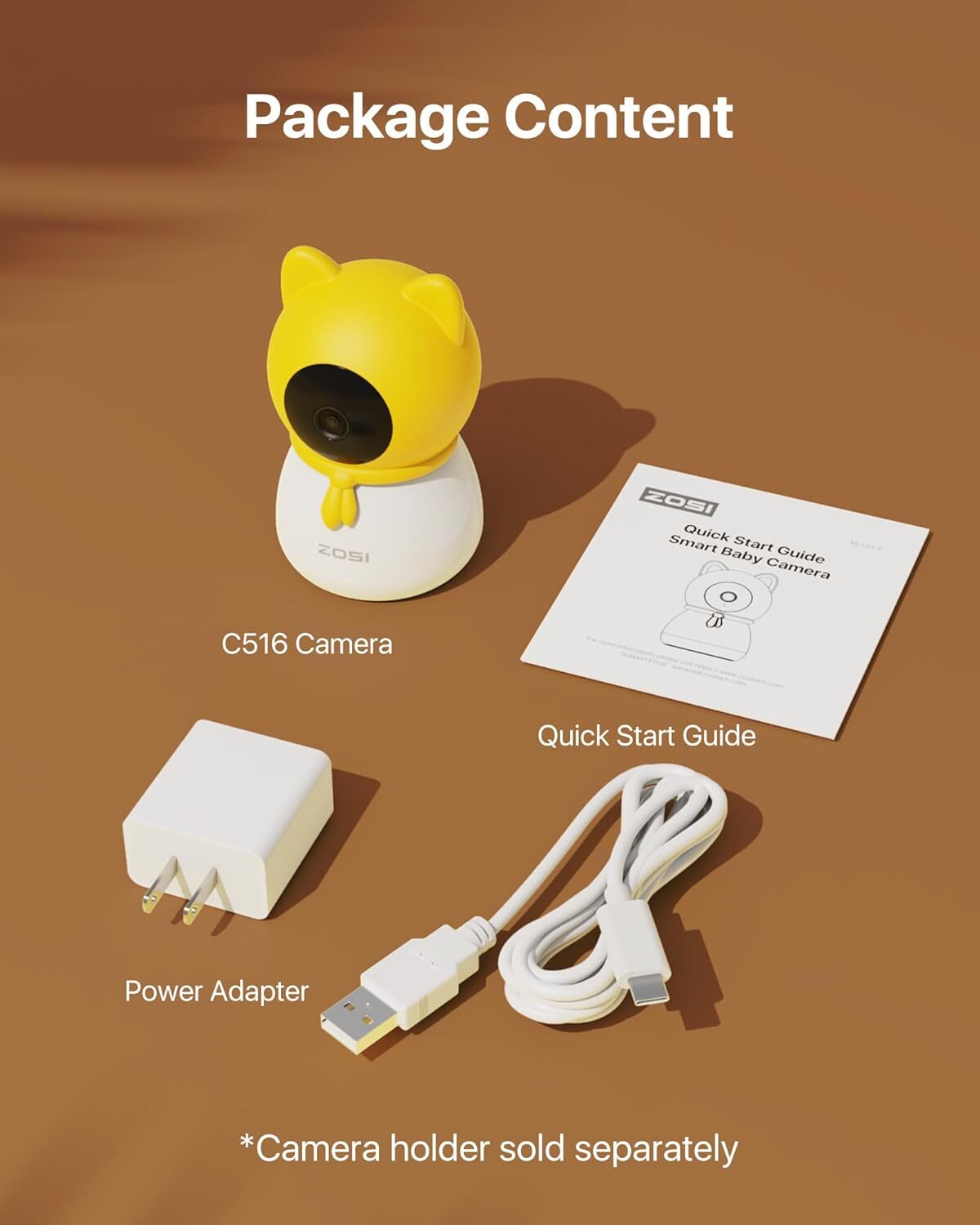 ZOSI C516 2.5K 4MP Plug-in PT Wireless Security Indoor Two-Way Talk Camera