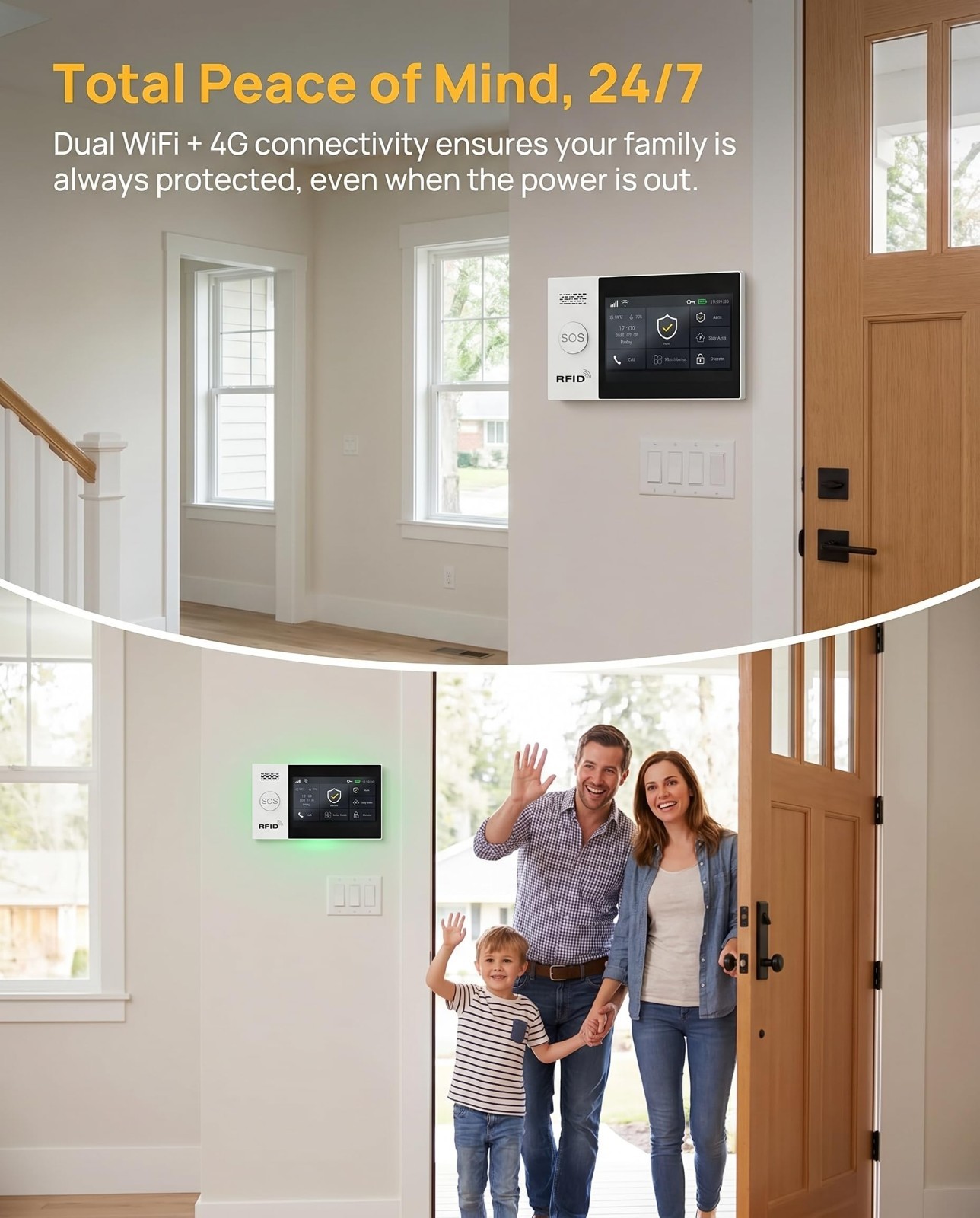 Wireless Home Security Alarm System | 4.3″ Touch Screen | GSM/4G+WiFi | DIY Sens