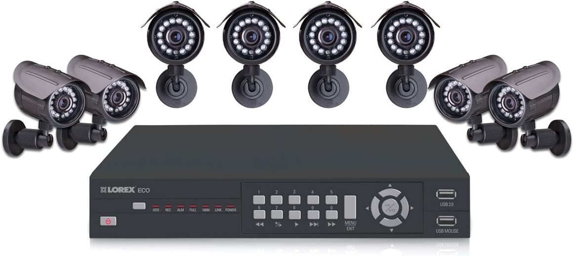 Lorex 8-Channel DVR Network Video Surveillance System w/8-Color Cameras 320GB HD