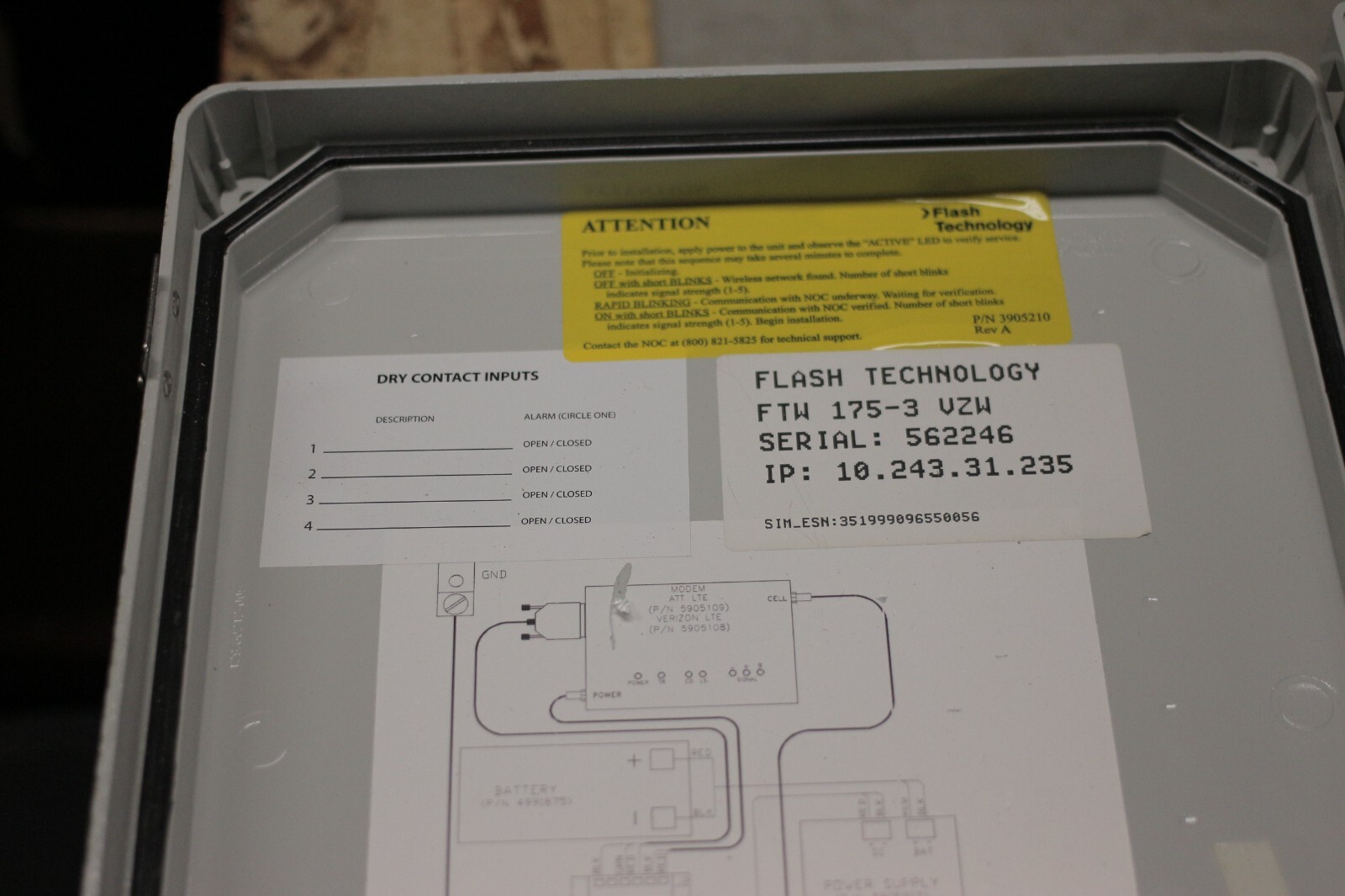 FLASH TECHNOLOGY FTW175 WIRELESS MONITORING SYSTEM 3905210 – box only