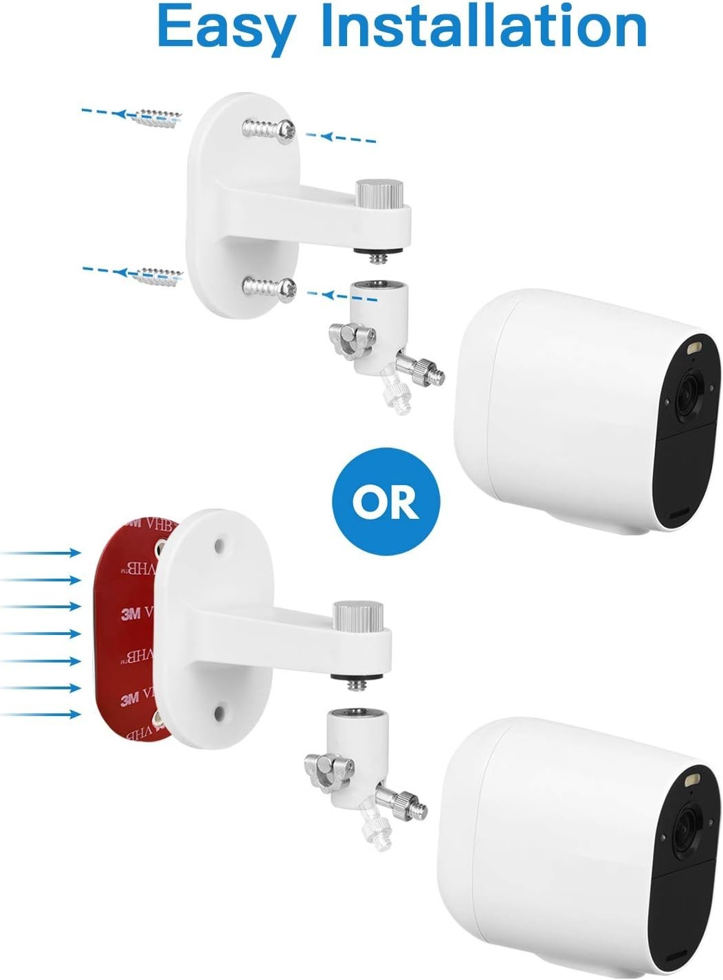 360-Degree Swivel Camera Mount – 2-Pack Adjustable Brackets for Arlo Essential