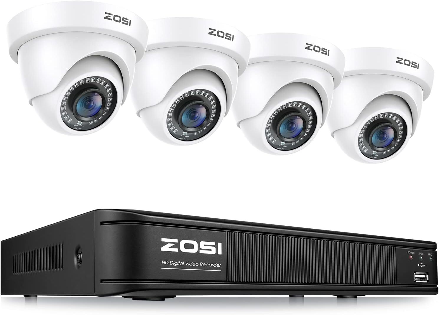 ZOSI 5MP Lite 8CH DVR HD 1080p Security Camera System CCTV Outdoor Motion Detect
