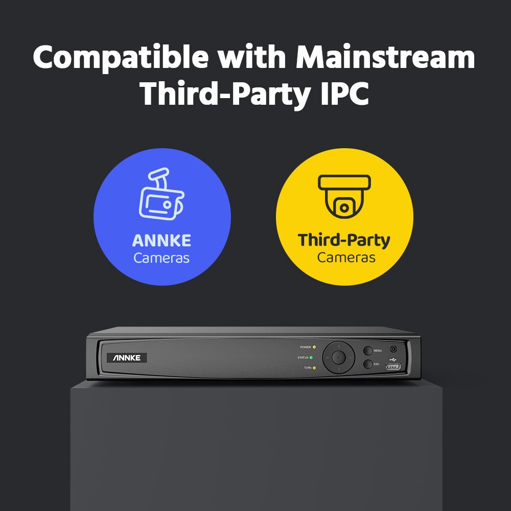 ANNKE 8MP 16CH NVR 4K POE Security Video Recorder System IP Network P2P H.265+