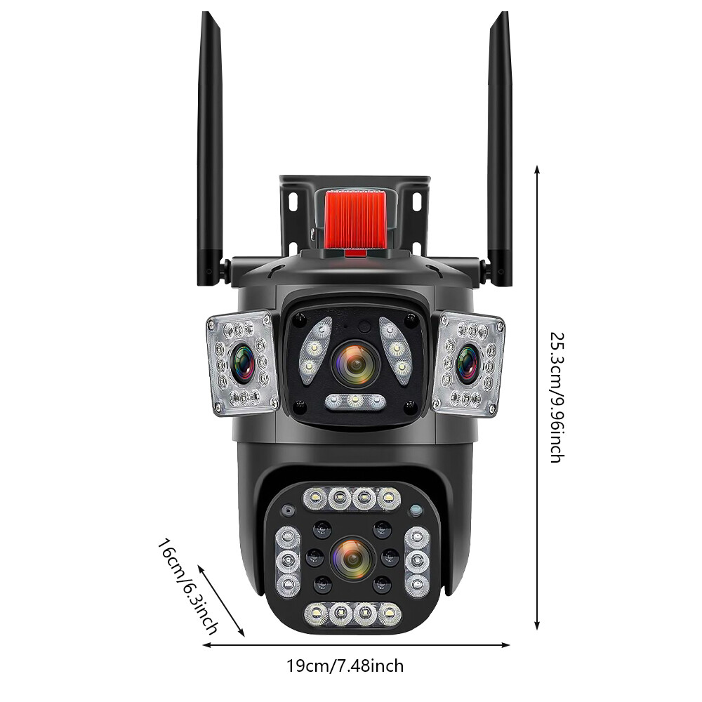 9MP 3 Lens 10X HD WiFi IP Camera Wireless Outdoor CCTV PTZ Home Security IR Cam