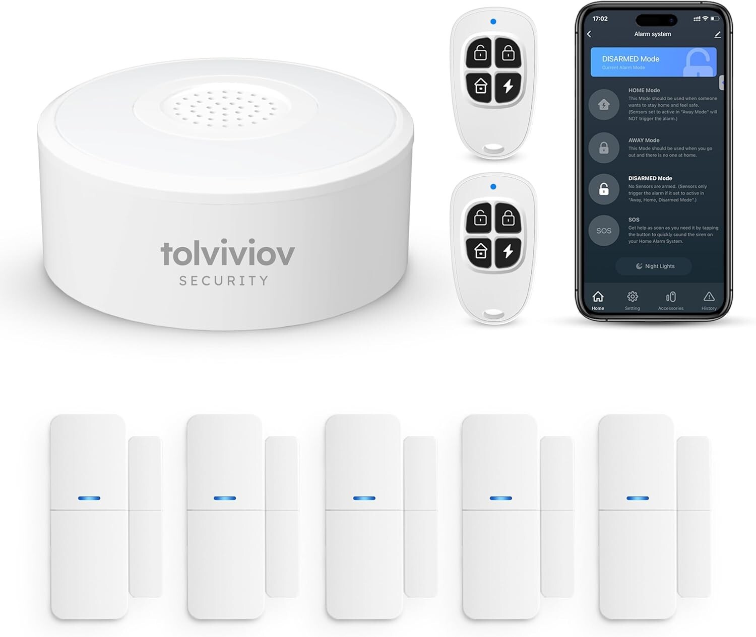 Affordable 8-Piece WiFi Security Kit – Motion Detection with Smartphone Control