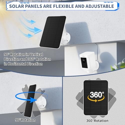 Solar Panel for Ring Camera, Outdoor Solar Charger for Security Cam |-pack 4w 2