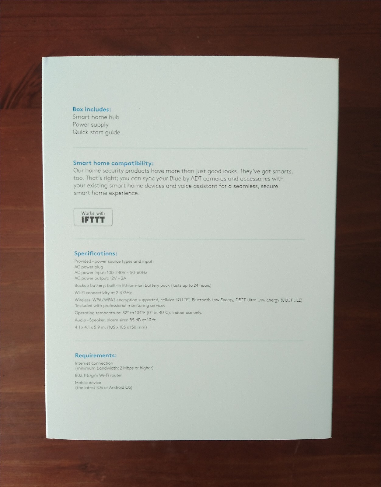 NIB Blue By ADT Smart Home Hub S40LR0-01 Pearl Gray No Activation Code Required