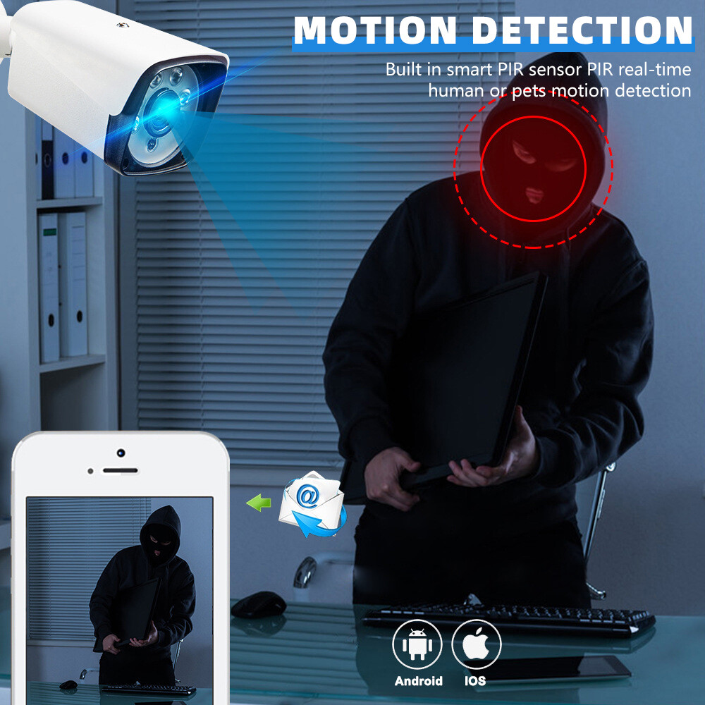 8CH 5MP Lite DVR 1080P Outdoor CCTV Security Camera System Kit Night Vision 4K