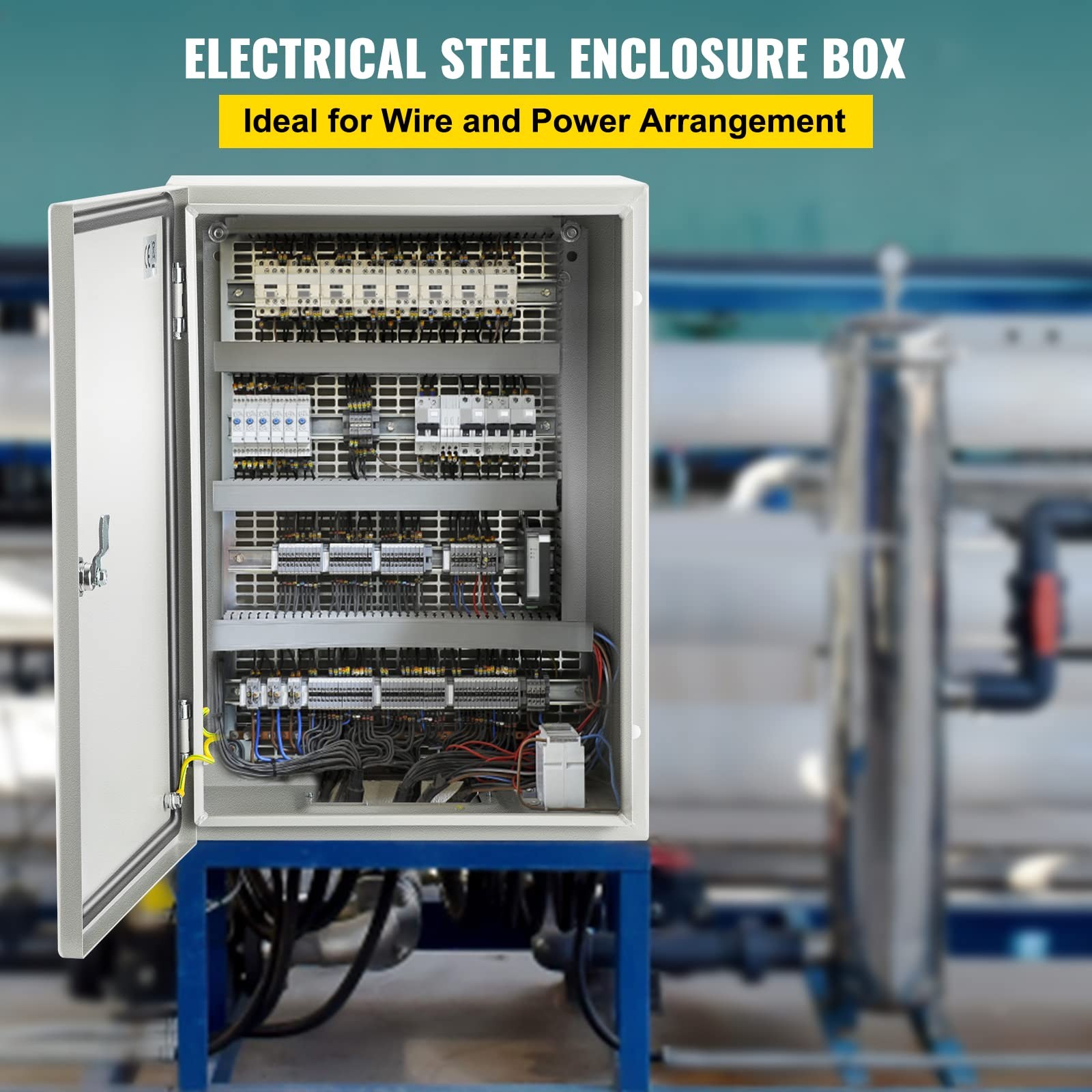 VEVOR NEMA Steel Enclosure, 16 x 12 x 8” 4X 16 X 12 X 8, grey