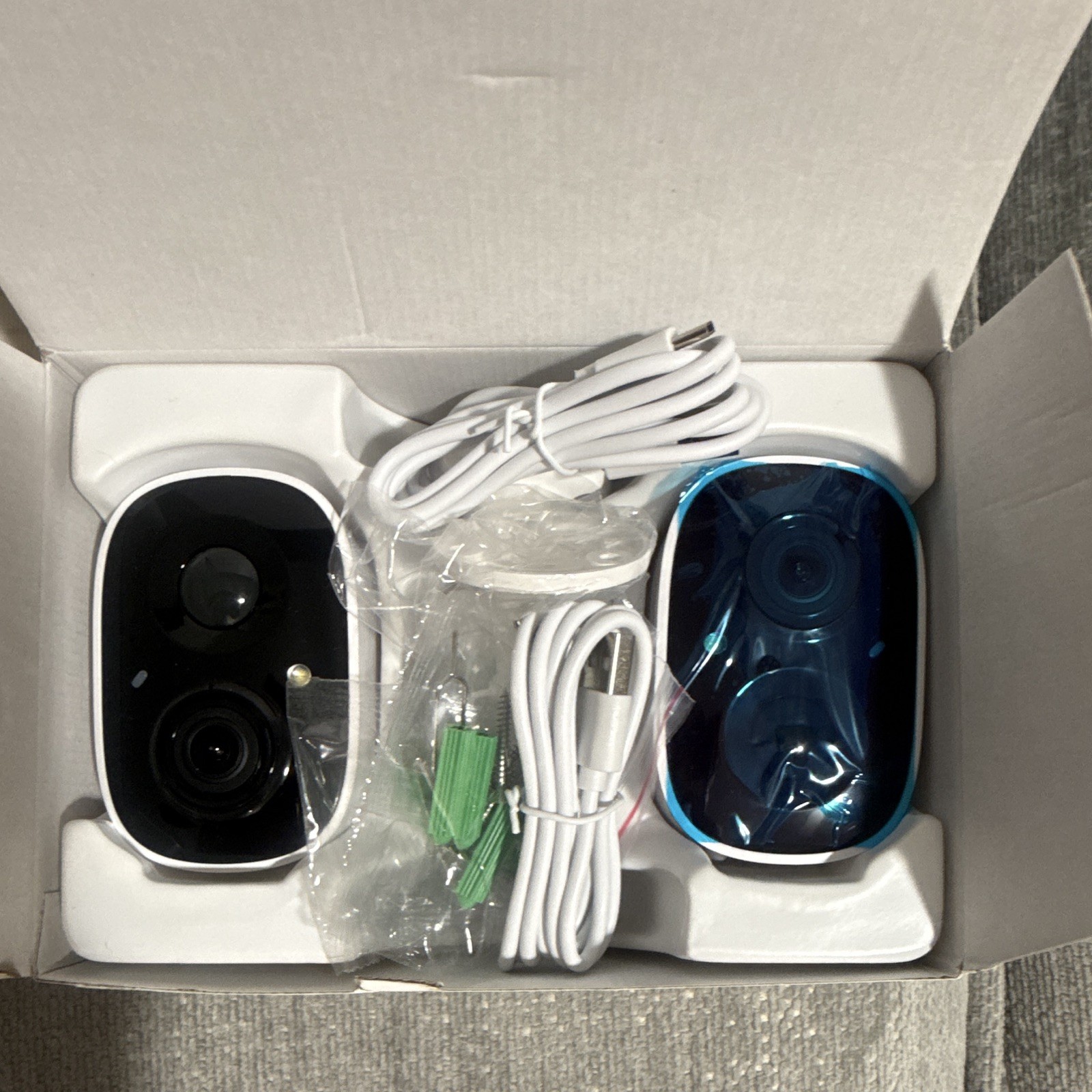 Smart AI Battery Camera 2-Pack Wireless Wi-Fi 1080p IP Cameras Alexa Live View