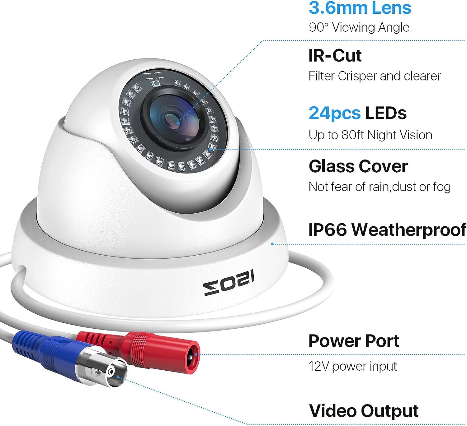 ZOSI 4 Pack 1080P Indoor Outdoor CCTV Security Camera System 80ft Night Vision