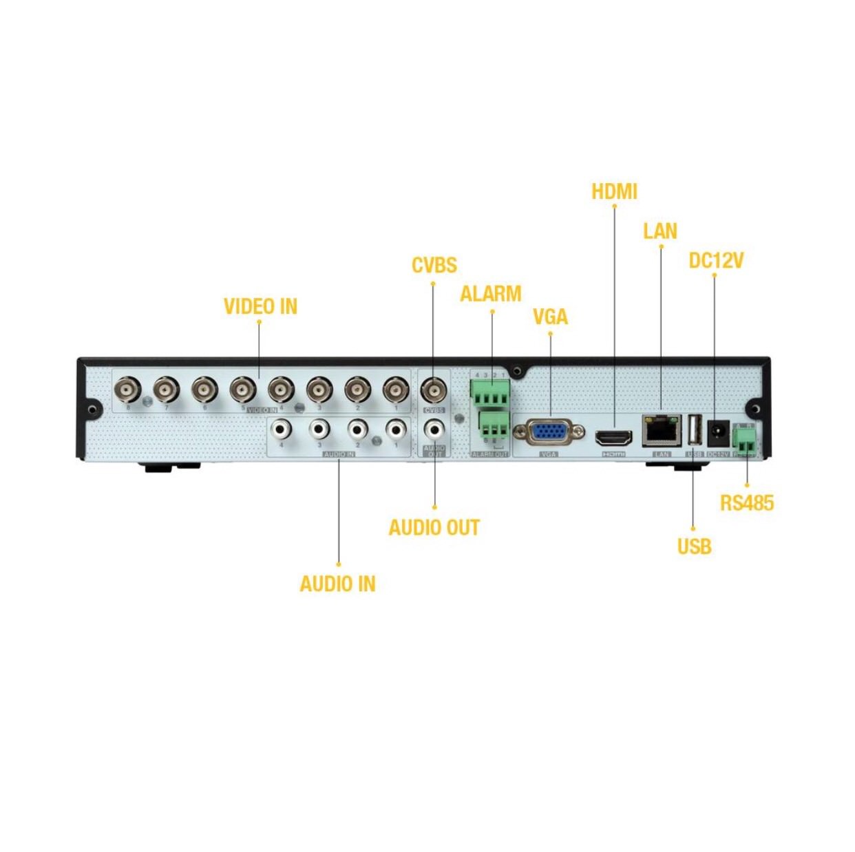QTH85-OEM TVT 8CH +2IP DVR UHD-4K 4MP AHD-TVI-CVI (2TB) NO Q-SEE LOGO