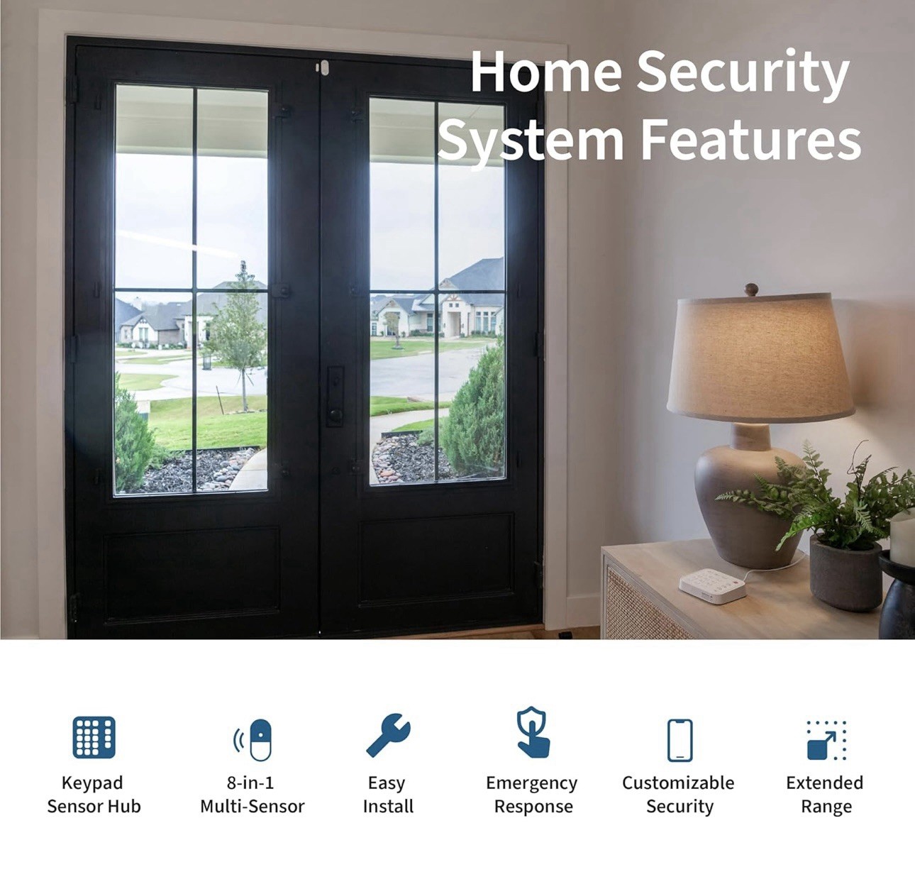 Arlo Home Security System – Wired Keypad Sensor Hub, (2) 8-in-1 Sensors,