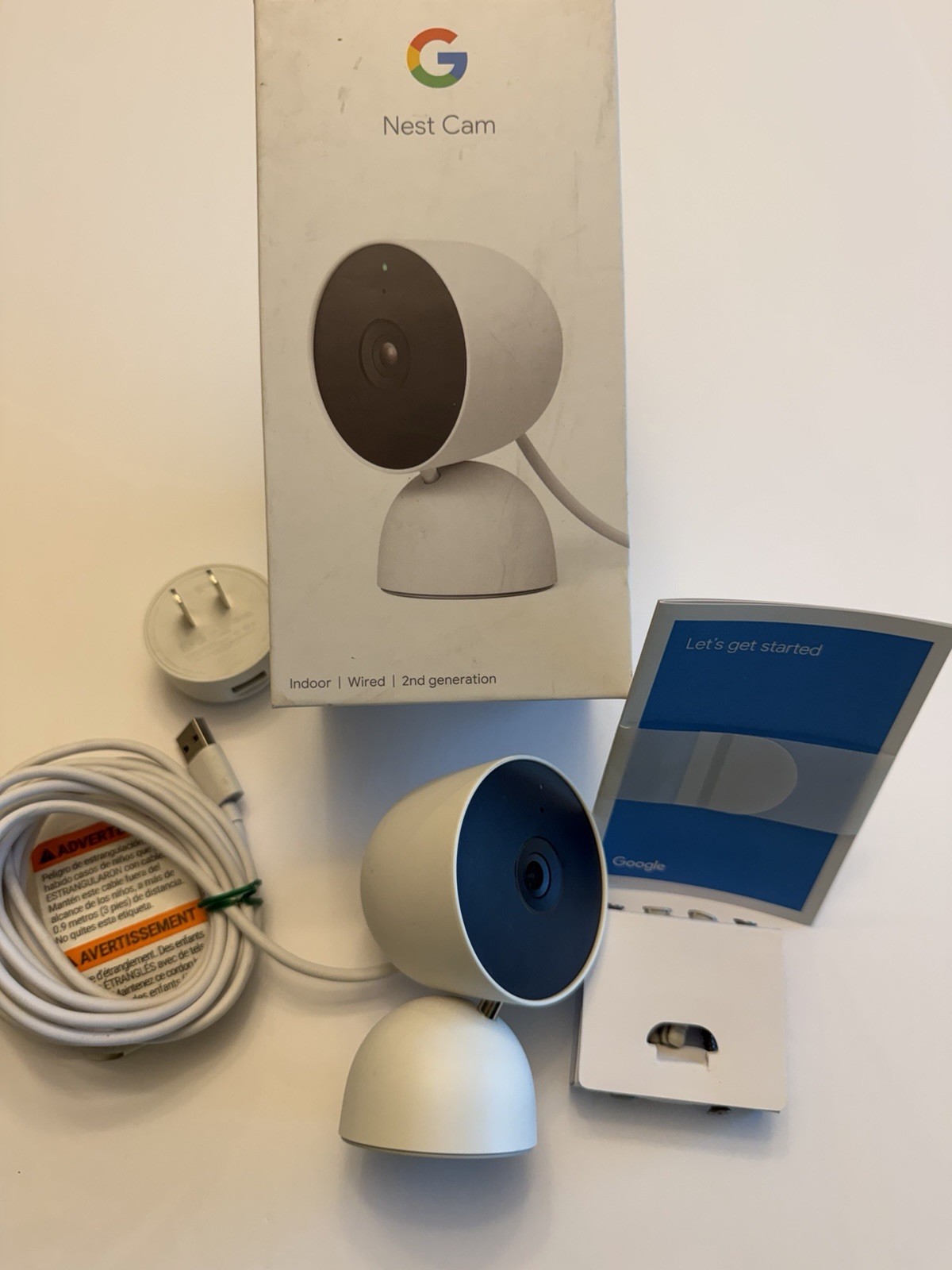 Google Nest Cam 2nd Gen Wired 1080p Indoor Home Security Camera White FREE SHIP