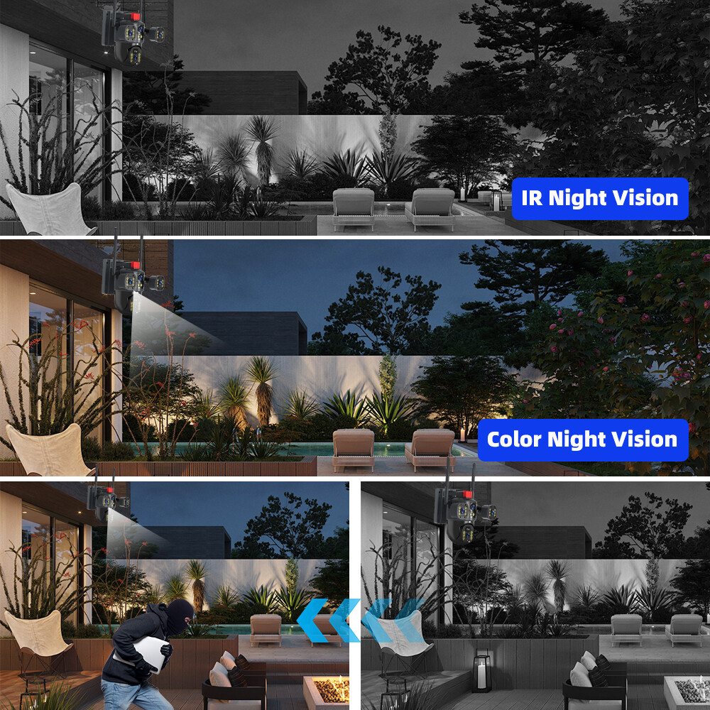 NEW Solar Battery Powered Wireless Security Camera System WiFi IP Outdoor Home