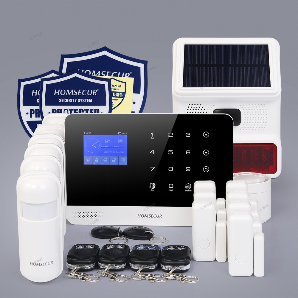 HOMSECUR Alarm System Kit For Home Business Security With Solar Siren Free App