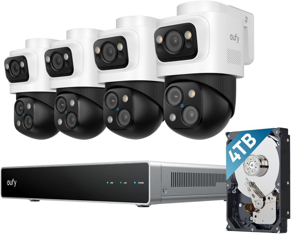 Eufy 4K NVR Security Camera System S4 Max, 4TB Hdd,Power over Ethernet, Wired, 2
