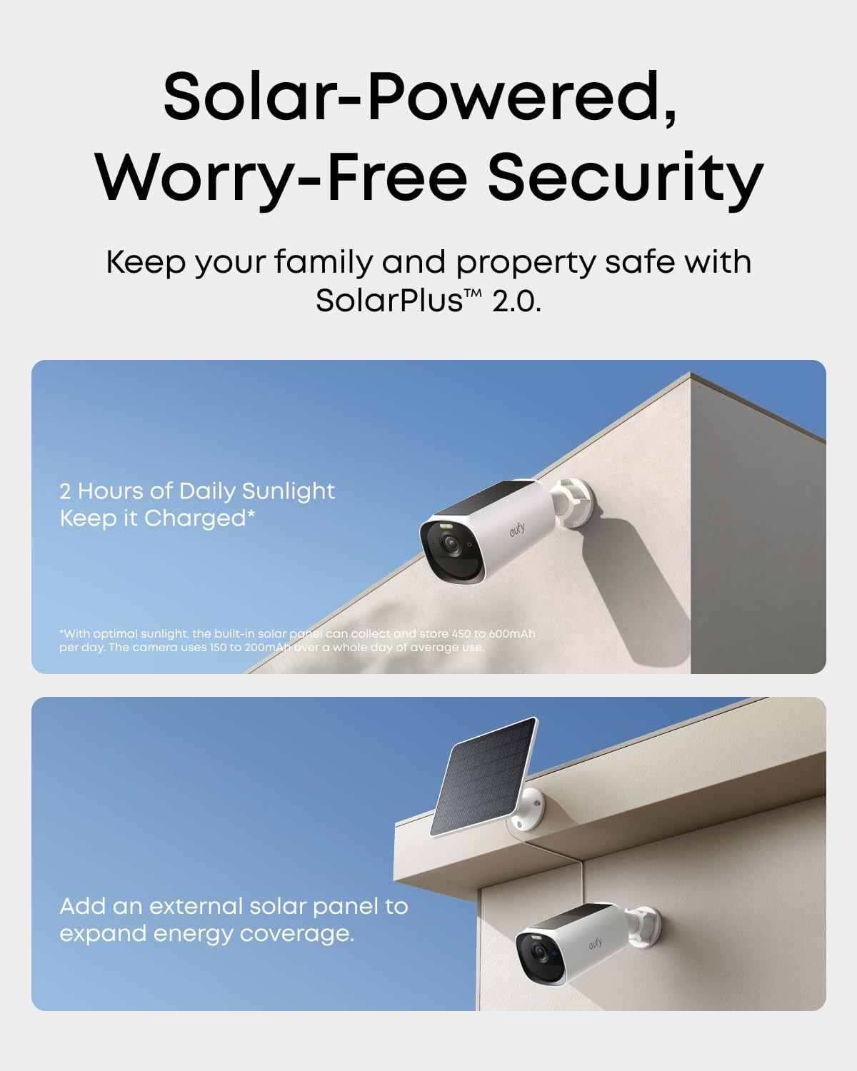 eufy Security eufyCam E40 4-Cam Kit, Solar Camera, 2K MaxColor White