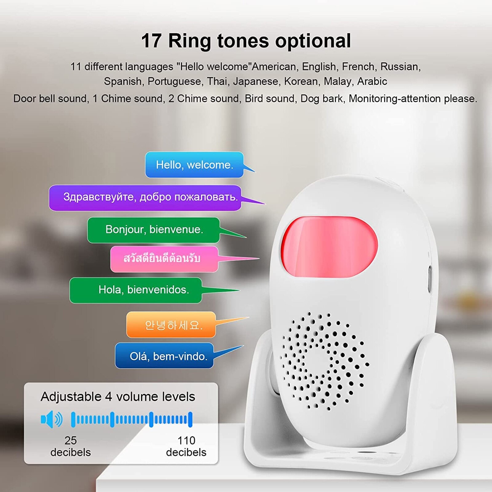 New Home Security Welcome Entry Doorbell Wireless Alarm Motion Sensor Detector