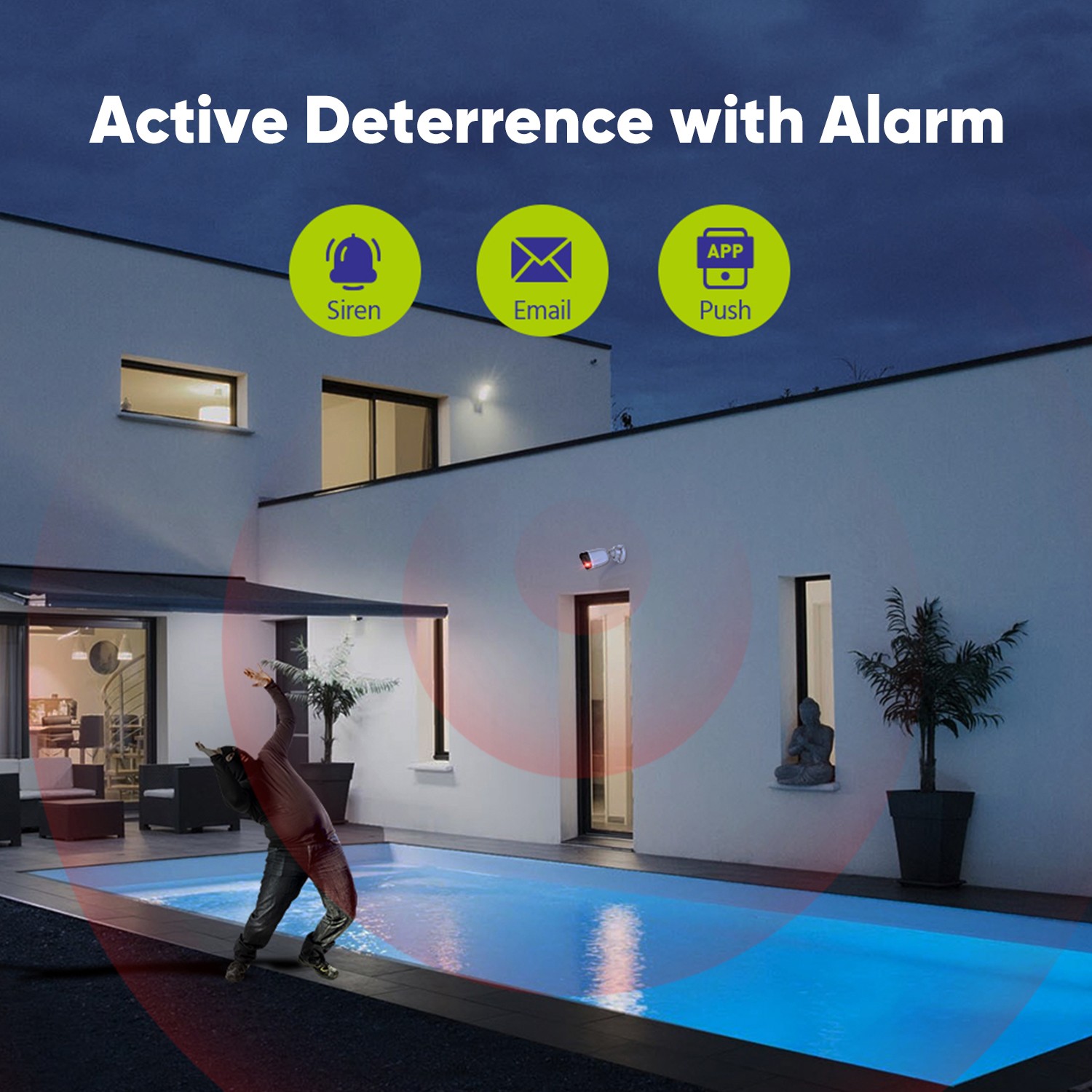 SANNCE 8MP PoE Security IP Camera Outdoor Two Way Audio Outdoor AI Night Vision