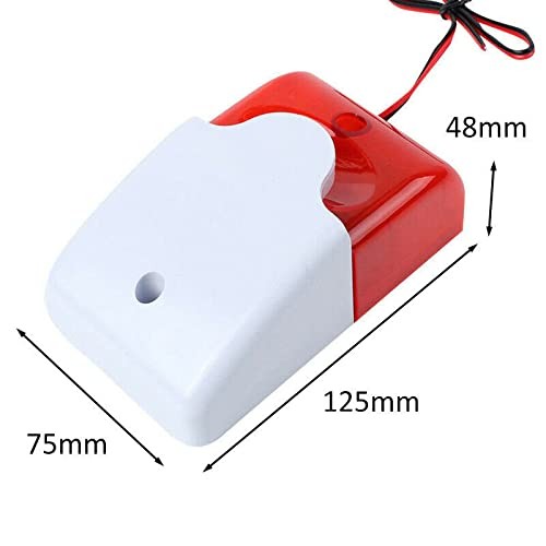 2 Pack 12V Mini Wired Sound Alarm Strobe Light Siren Home Security System