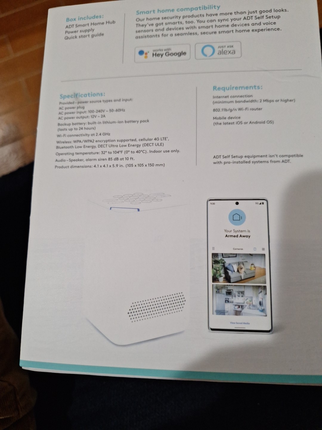 ADT Self Setup Smart Home Hub – White (S40LR1-01) New In Box