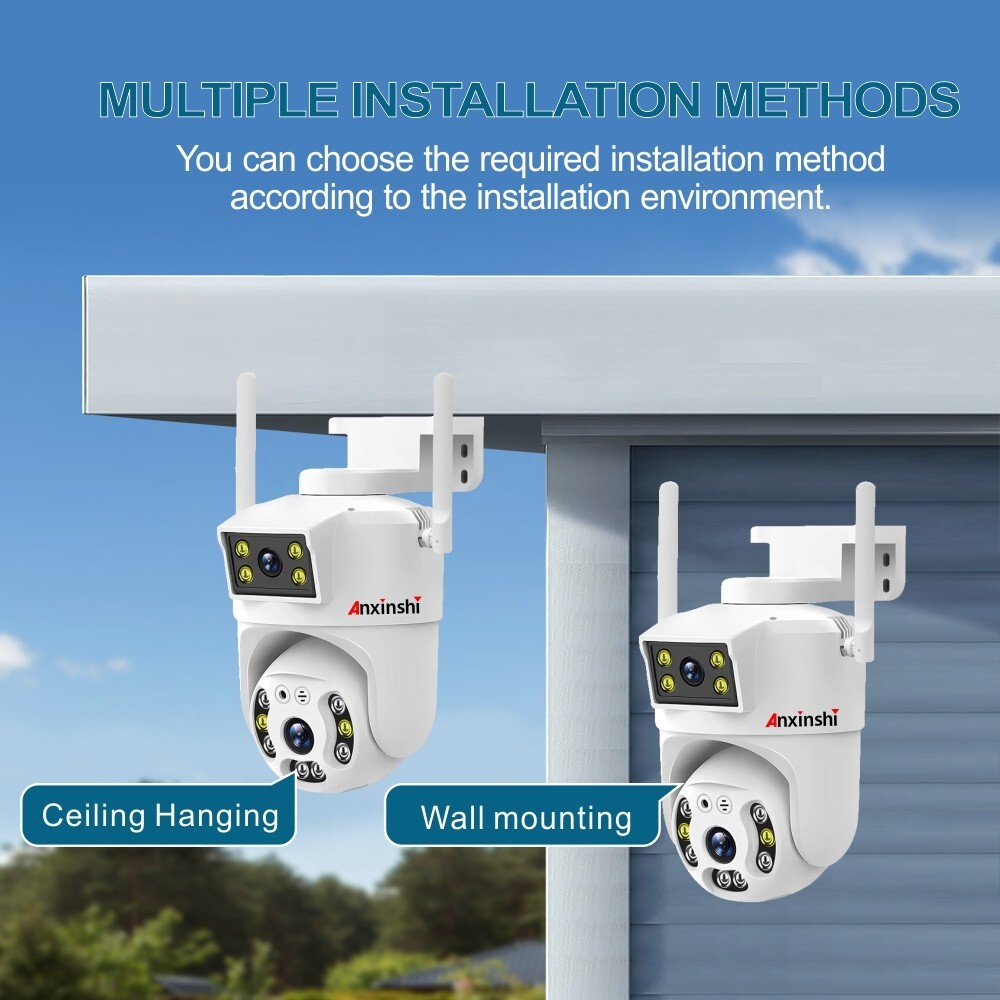 HD 4MP Two-Way Audion AI Human Detection Dual Lens 4G PTZ Camera V380 Pro APP