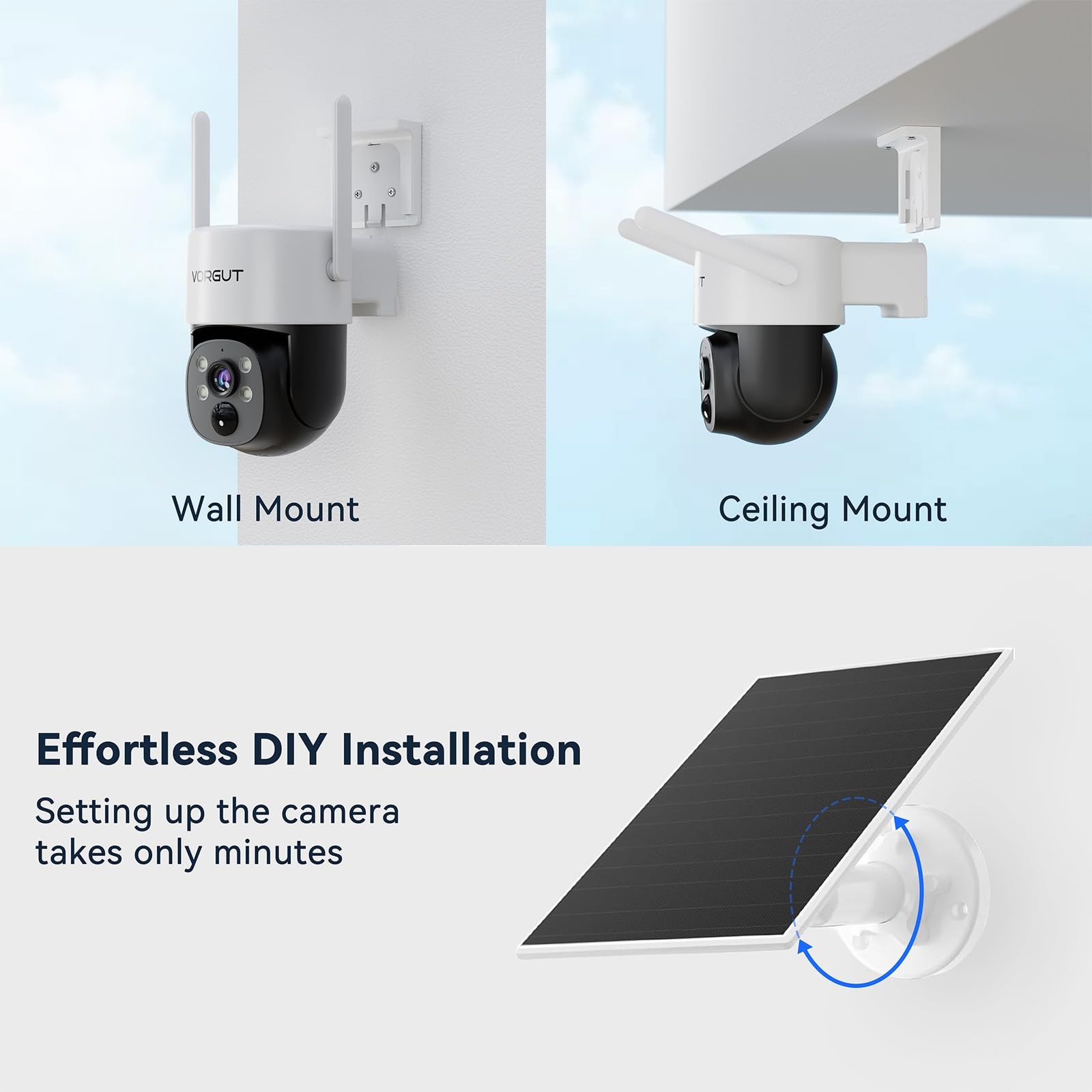 Solar Security Camera System Wireless Outdoor, 4pcs 2K Solar Powered Home Sec…