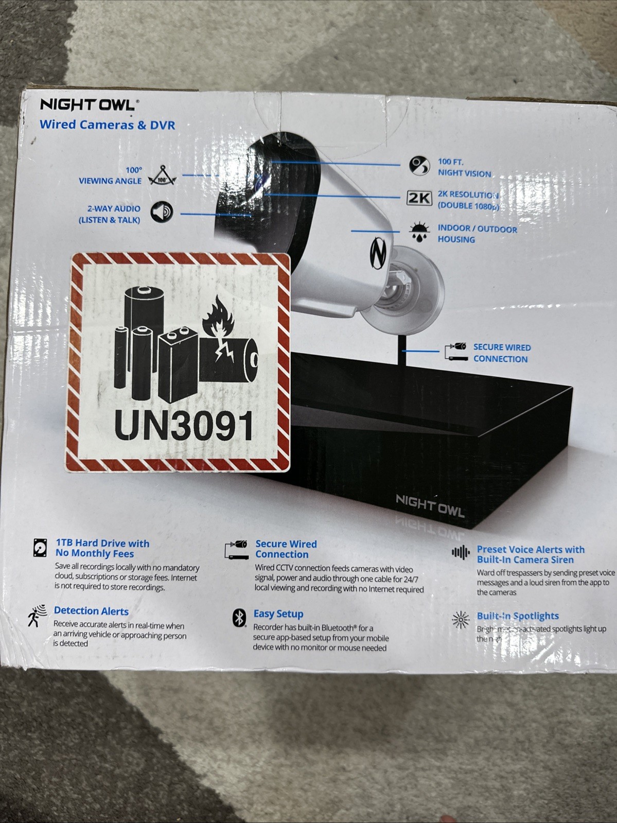 Night Owl – 12 Channel 4 Camera Wired 2K 1TB DVR Security System