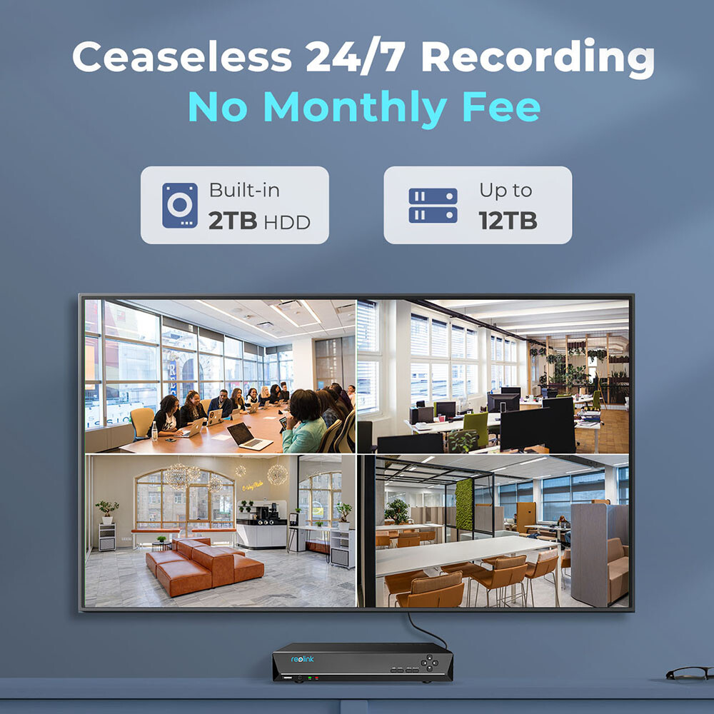 Reolink 12MP PoE Security Camera System 8CH NVR Outdoor Surveillance CCTV