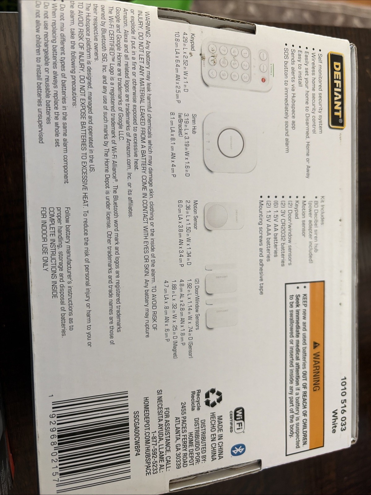 Defiant Smart Home Alarm System w/ WiFi & Bluetooth + 4 Extra Window Sensors NIB