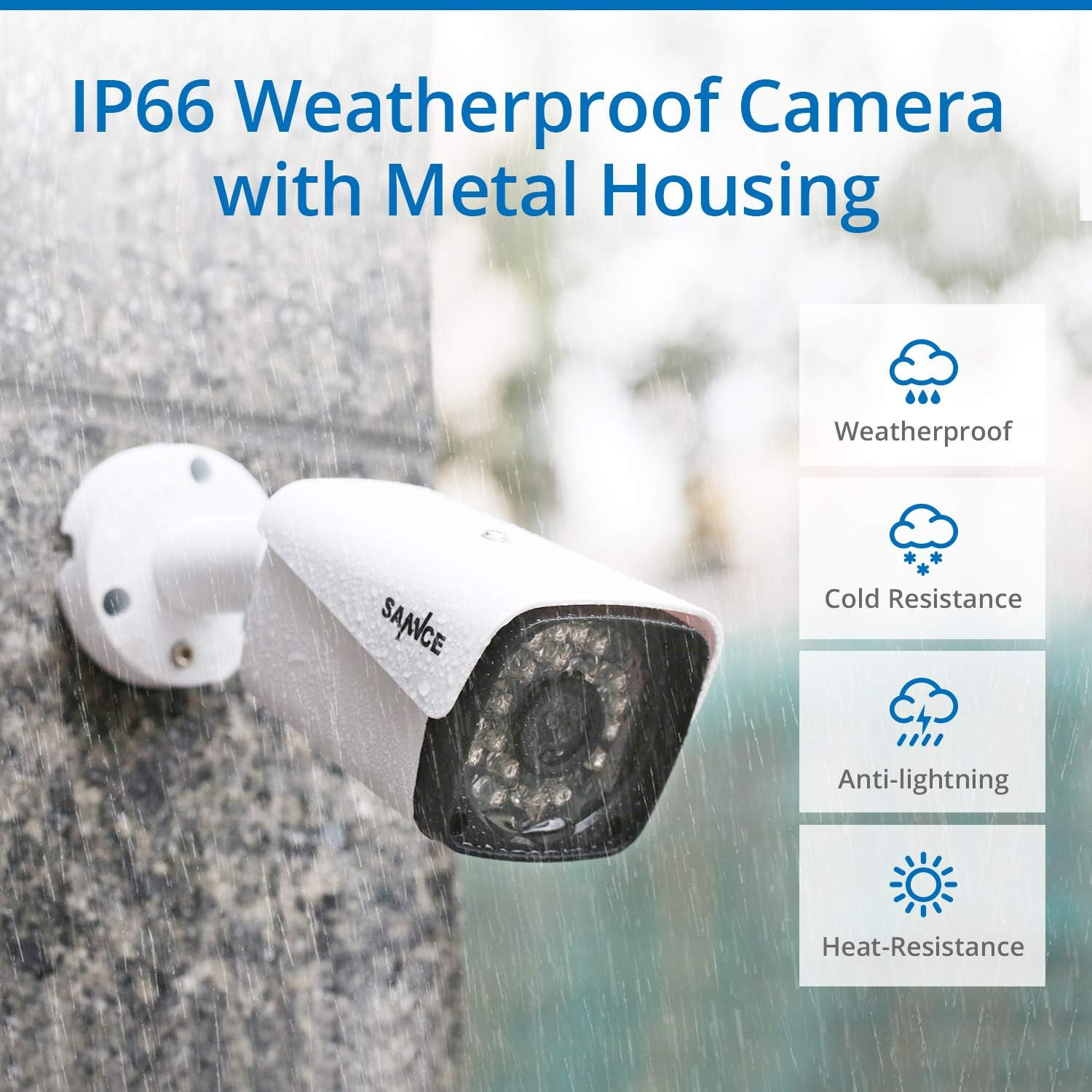 4CH 1080P Full HD Xpoe Wired Security Camera System with 4Pcs 100Ft Night Vision