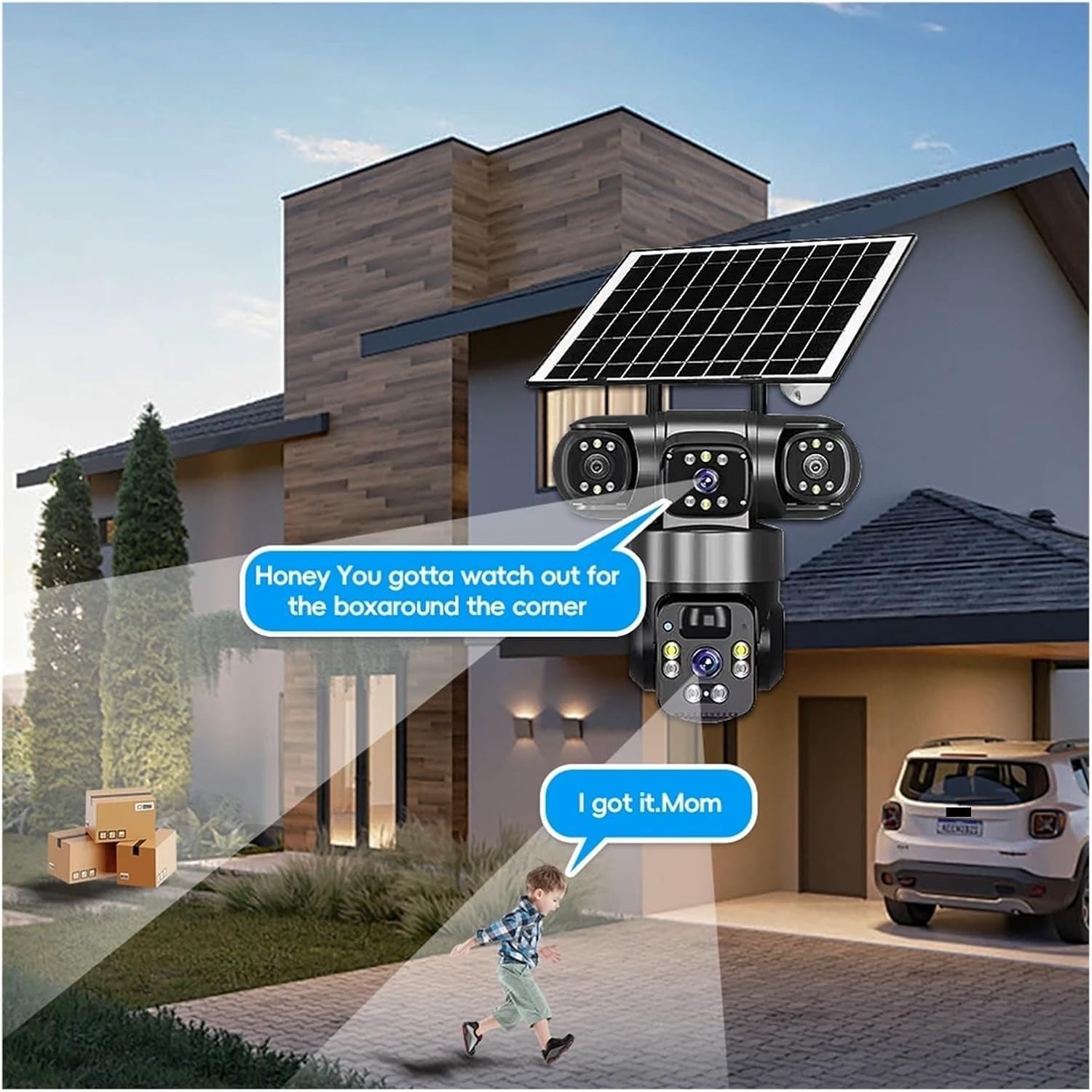 12MP Camara De Seguridad Solar Inalambricas Para Exterior Con Vision Nocturna US