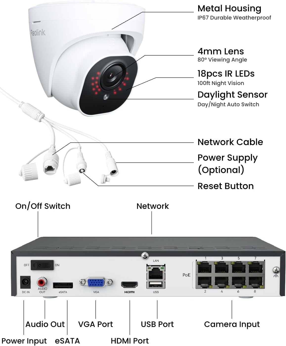 5MP HD Home Security Kit: 8CH Wired Cameras with App Control and Remote Access