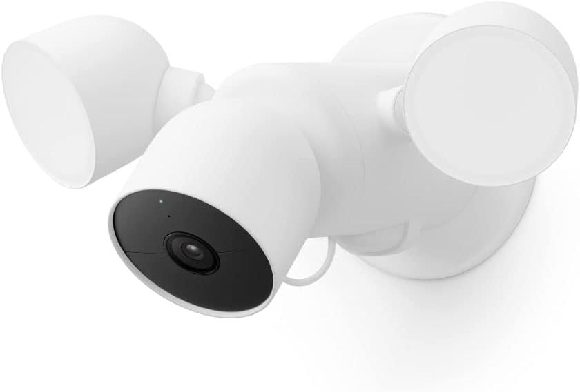Google Nest Cam with Floodlight Outdoor Wired Smart Security Camera Snow White