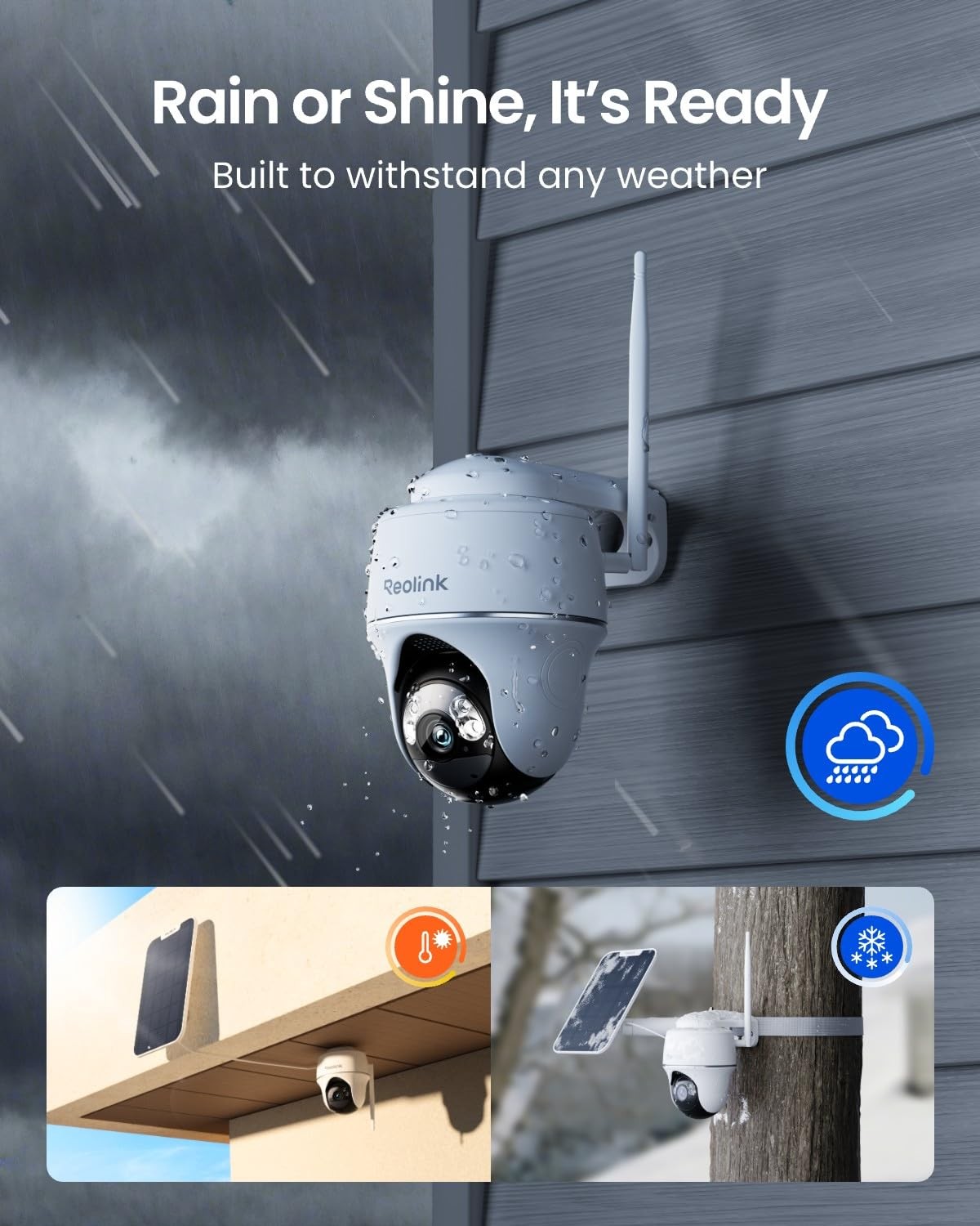 REOLINK Solar Security Cameras Wireless 1 Count (Pack of 1), (1) White