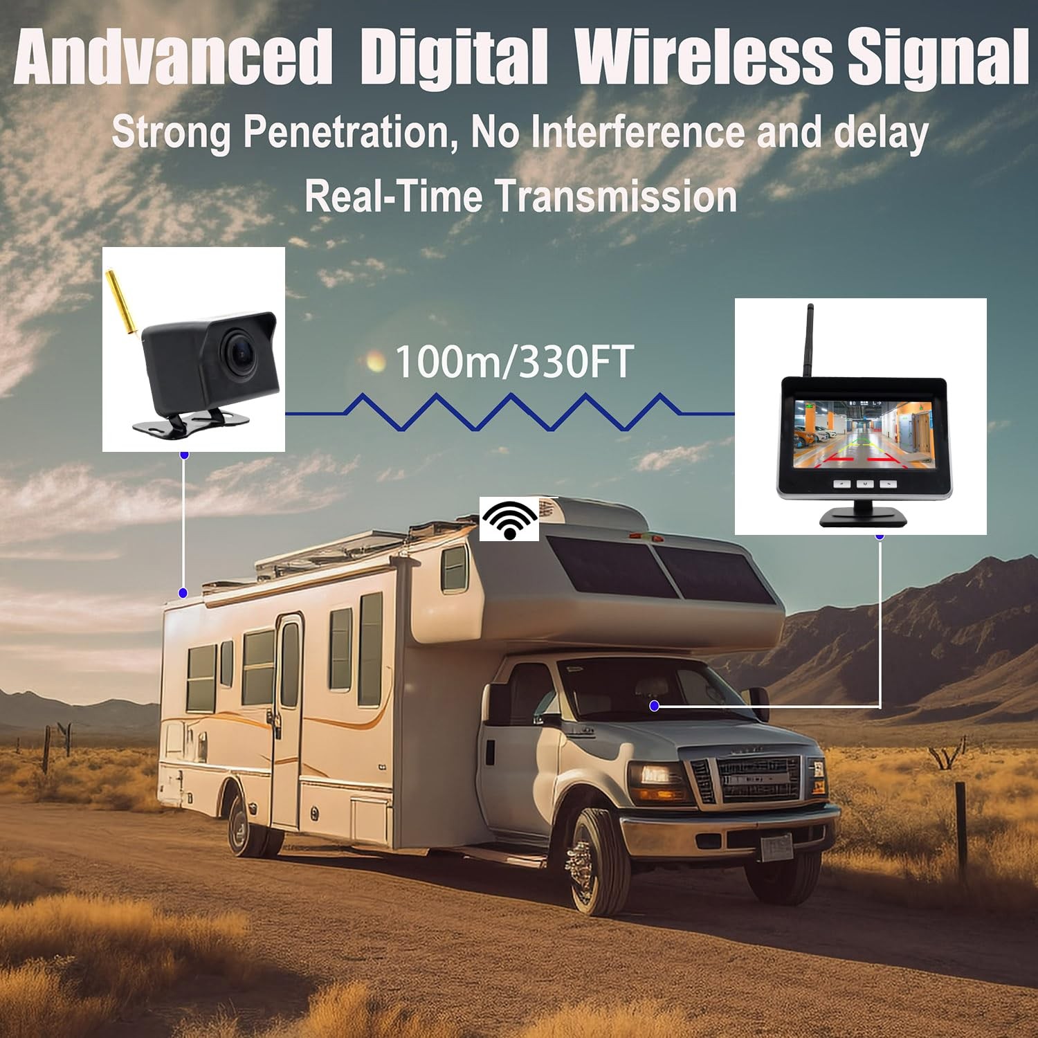 4.3-inch AHD IPS Monitor Mini Vehicle 720P Digital Wireless Backup Camera…