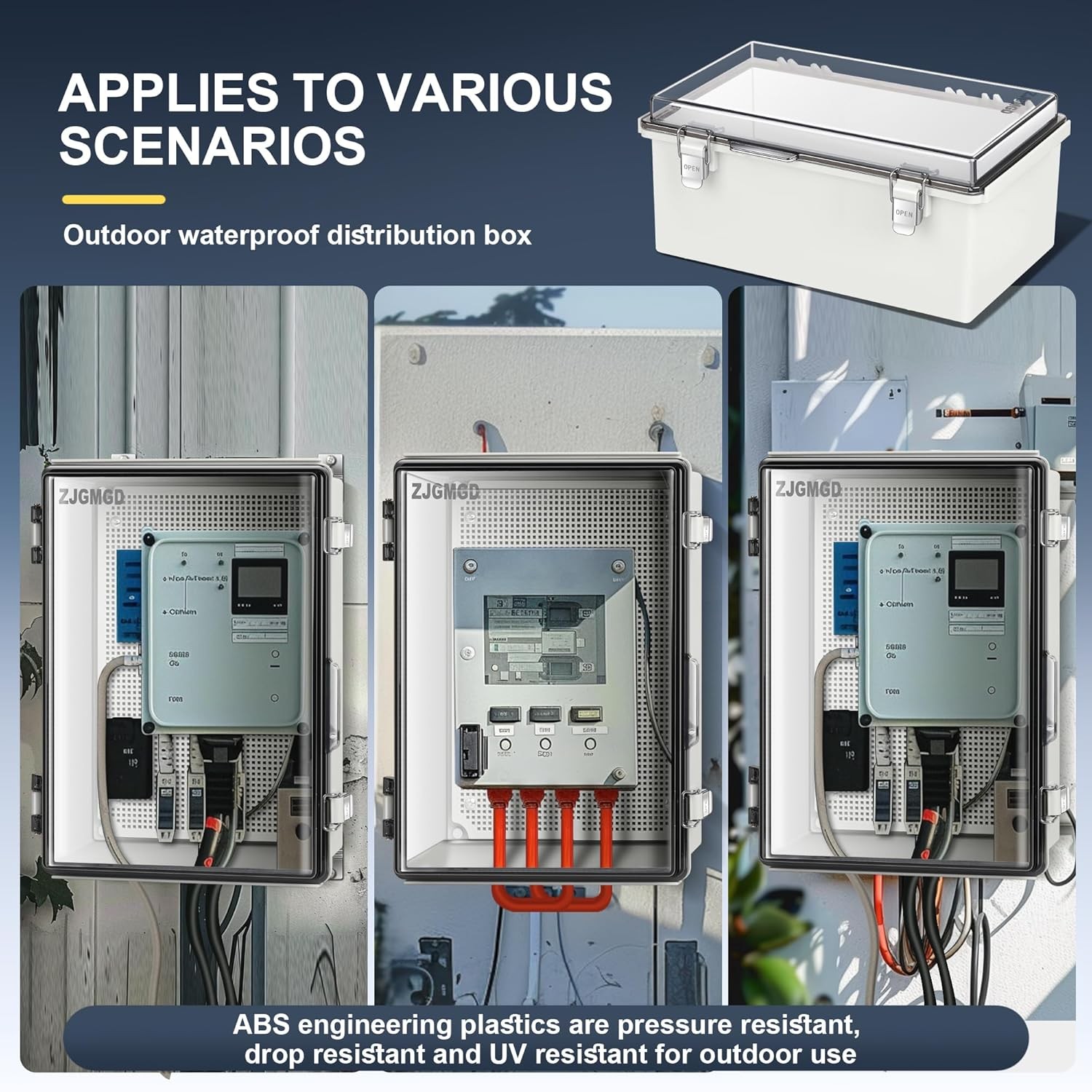 Waterproof Electrical Junction Box 13.8 x 9.8 x 5.9, Transparent Cover